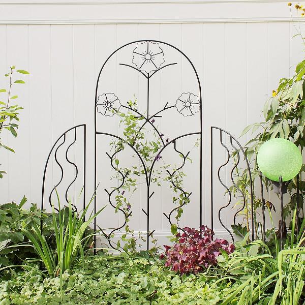 Primrose Garden Trellis - Metal Climbing Plant Support for Roses, Vines & Flowers | Outdoor Garden Decor for Fences, Walls & Backyards