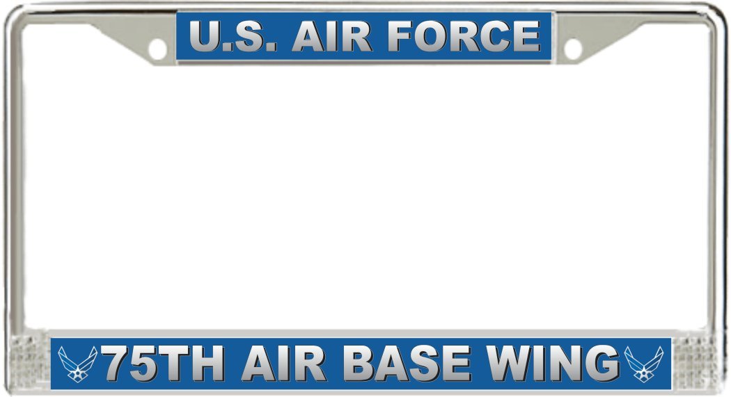 MilitaryBest U.S. Air Force 75th Air Base Wing License Plate Frame - Durable Metal Car Accessory for Proud Veterans & Military Supporters - Perfect for Trucks, Cars & Motorcycles to Show Patriotism