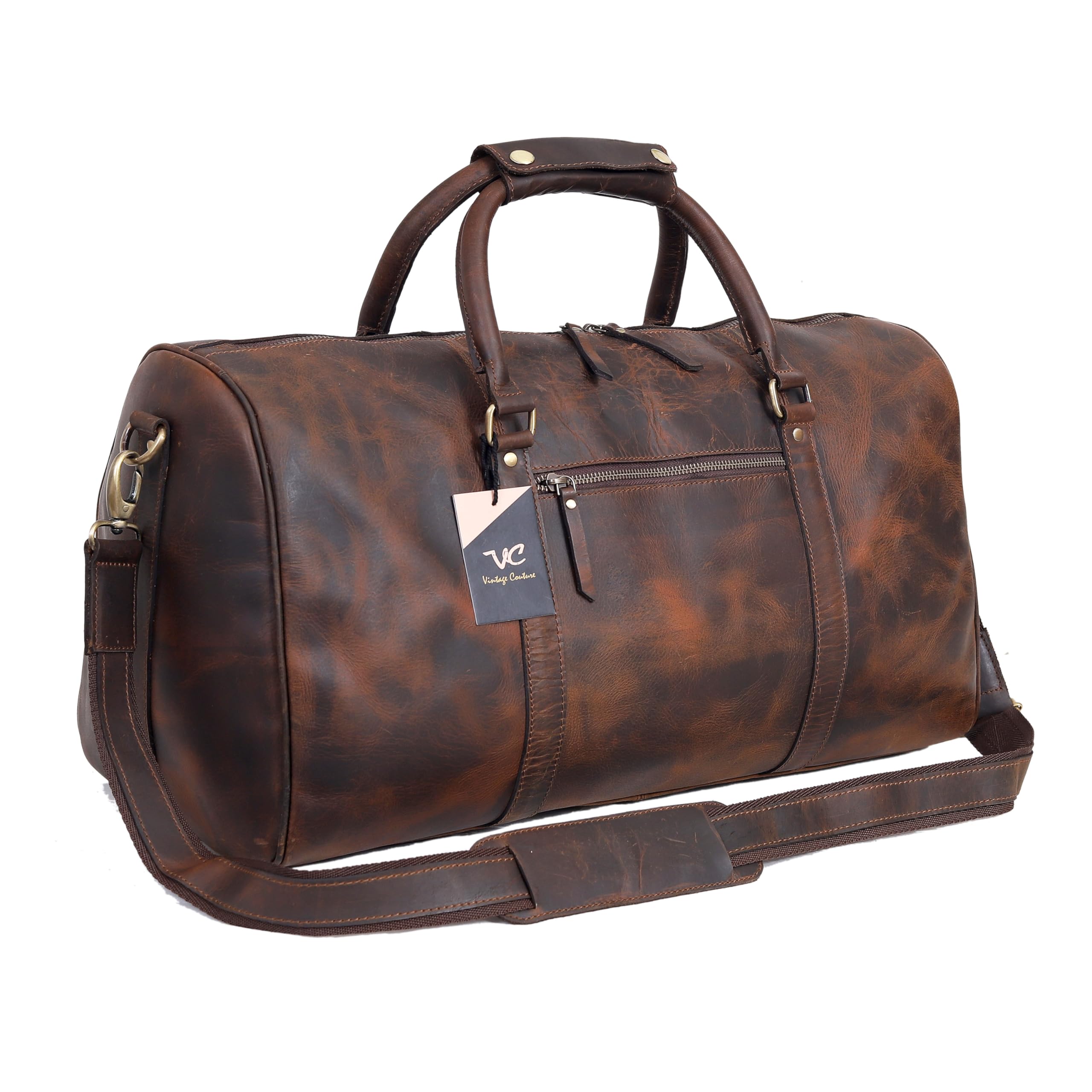 Premium Men's Leather Duffel Bag - 20