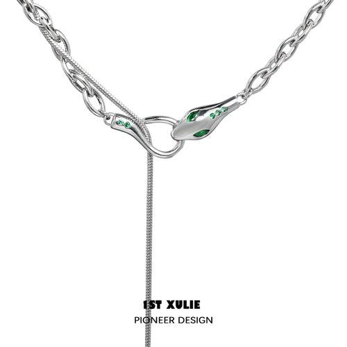Slytherin House 18k Gold Plated Stacked Necklace Set - Harry Potter Inspired Jewelry for Women, Gifts for Fans - Perfect for Cosplay, Daily Wear & Special Occasions