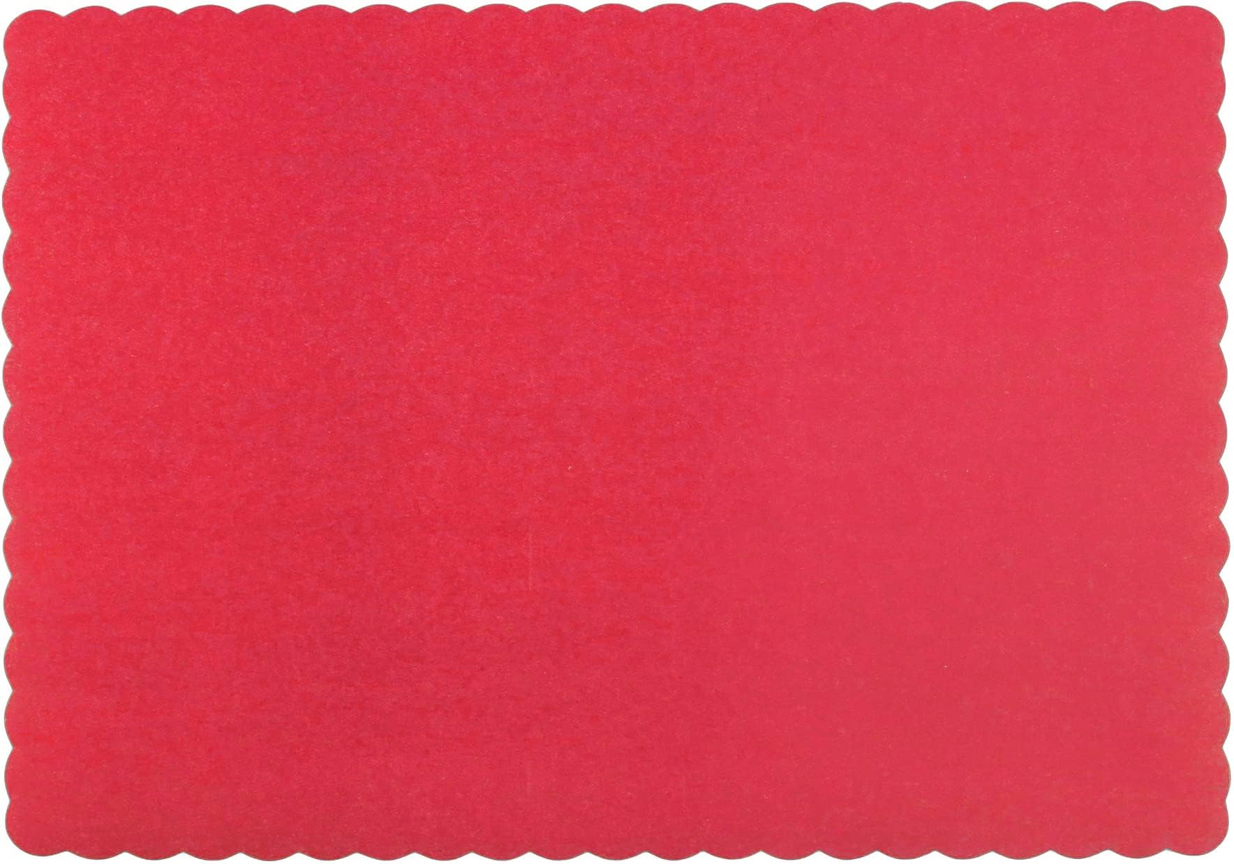 Disposable Red Scalloped Edge Paper Placemats - Pack of 100 - Elegant & Eco-Friendly Table Setting for Parties, Weddings & Restaurants