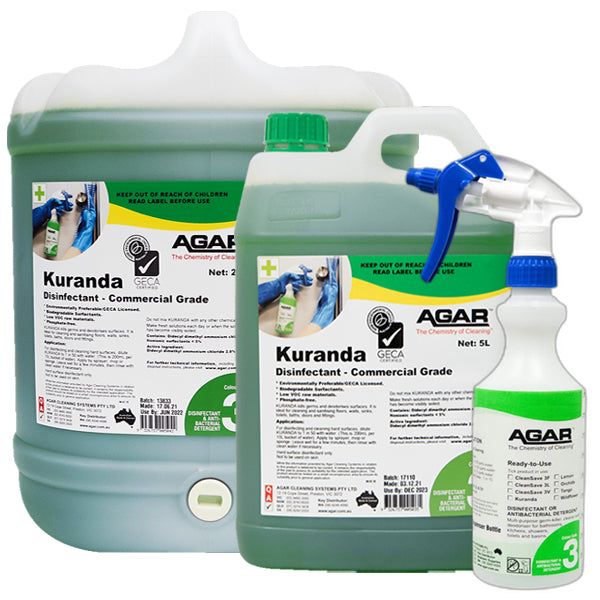 Commercial Grade Agar Kuranda Disinfectant - EPA Approved, Kills 99.9% Germs & Viruses - Ideal for Hospitals, Schools, Gyms & Home Use