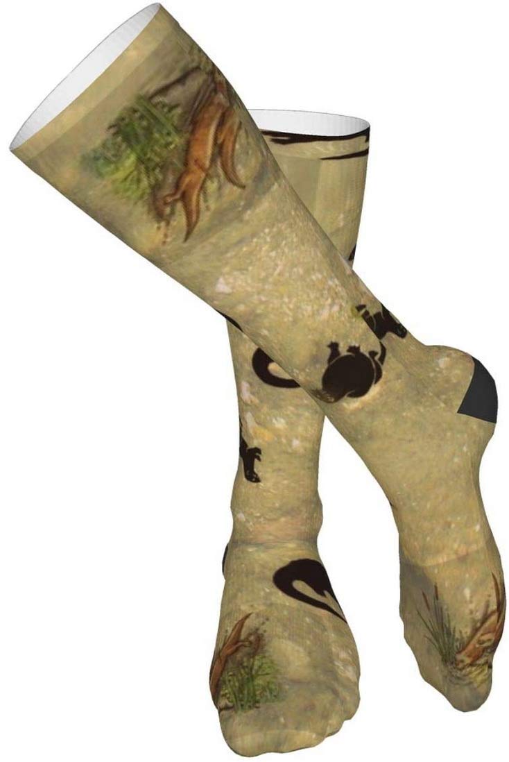 Unisex River Otters Compression Socks - Crazy Patterned Fun Long Cotton Over-The-Calf Socks for Running, Travel & Work - Breathable Support for Athletes & Nurses