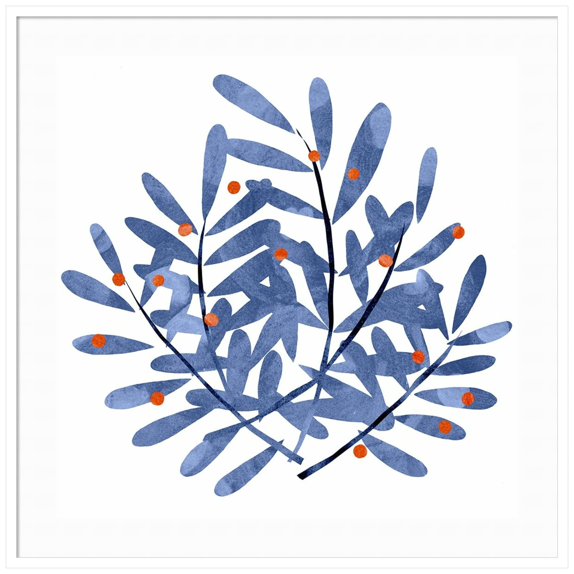 Emma Scarvey Botanical Impressions II Framed Wall Art Print - 41x41 Inches Oversized Wood Frame in Svelte White - Perfect for Living Room, Bedroom & Office Decor