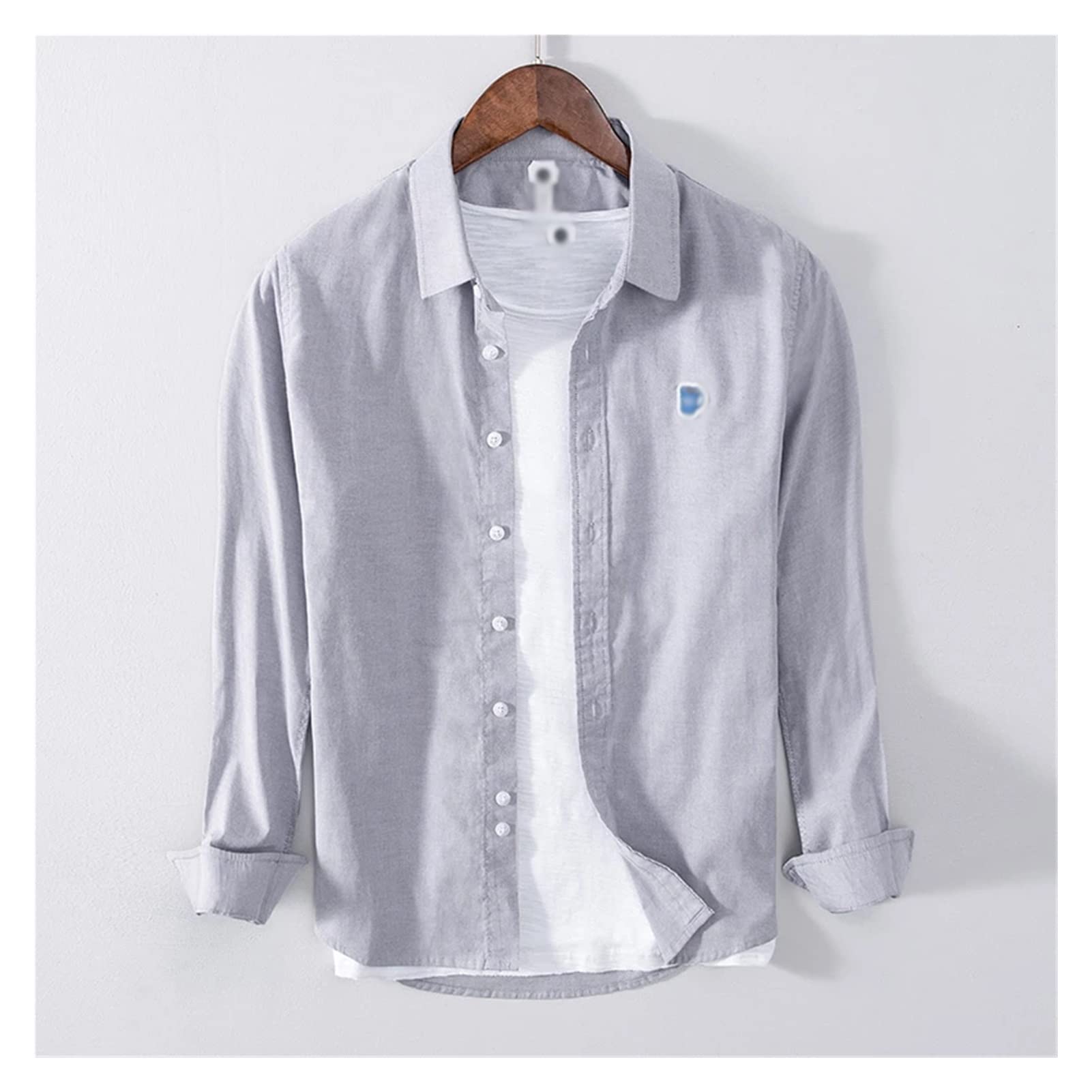 Men's Cotton Long Sleeve Casual Shirt - Button Down Collar Summer Top for Daily Wear | Comfortable XL Size in Color A | Perfect for Office, Outdoor Activities & Casual Outings