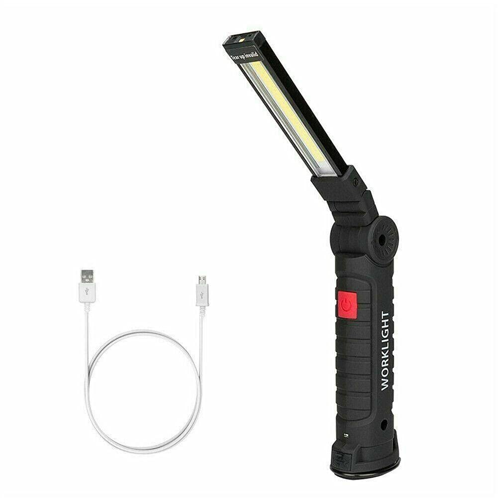 GEKUPEM Rechargeable LED Work Light with COB Technology - Portable Magnetic Flashlight, USB Charging, Handheld Torch for Emergency, Camping, and DIY Projects