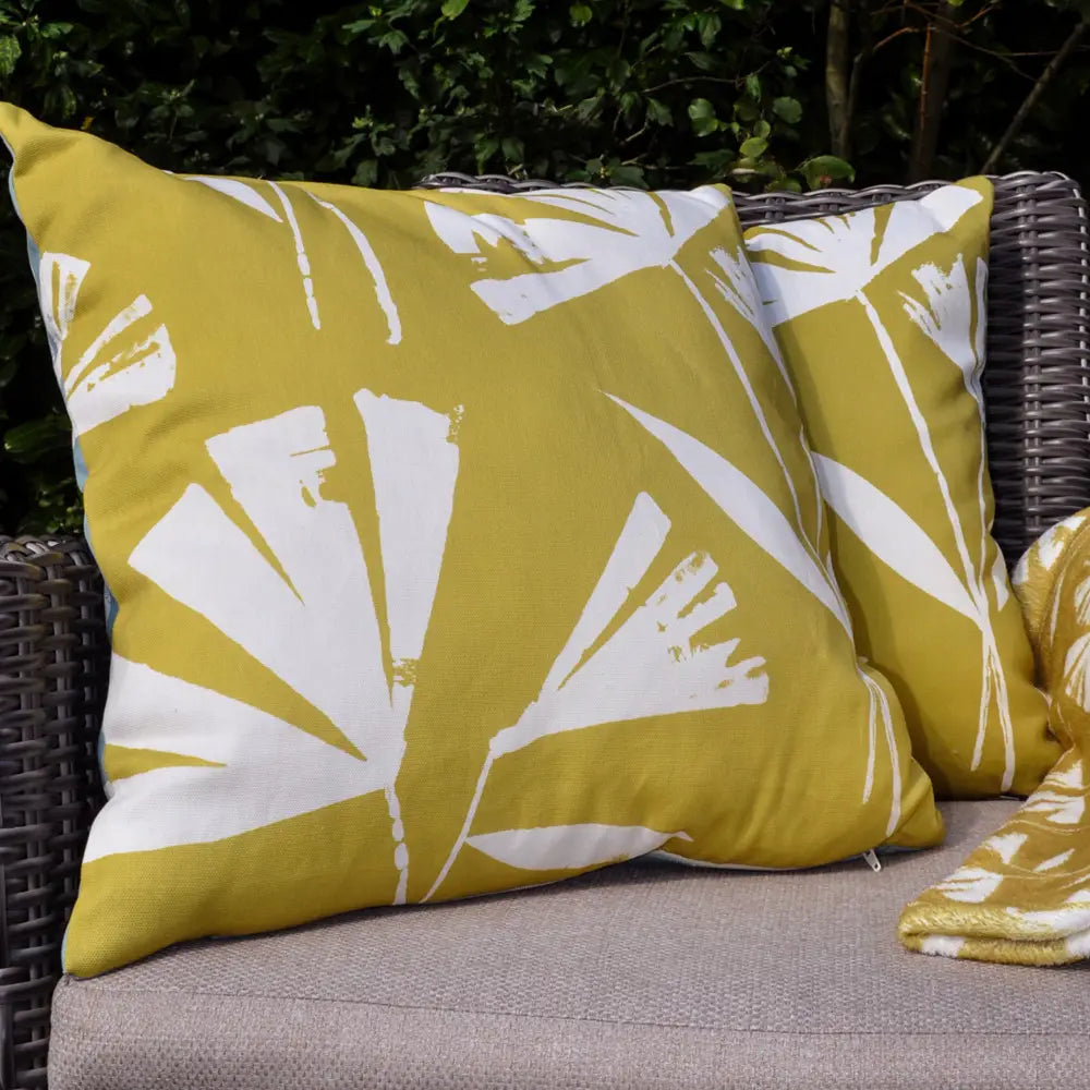 Premium Fusion Alma Outdoor Cushion Cover - Waterproof & UV Resistant - Teal & Ochre Bohemian Style - Perfect for Patio, Garden & Poolside Furniture