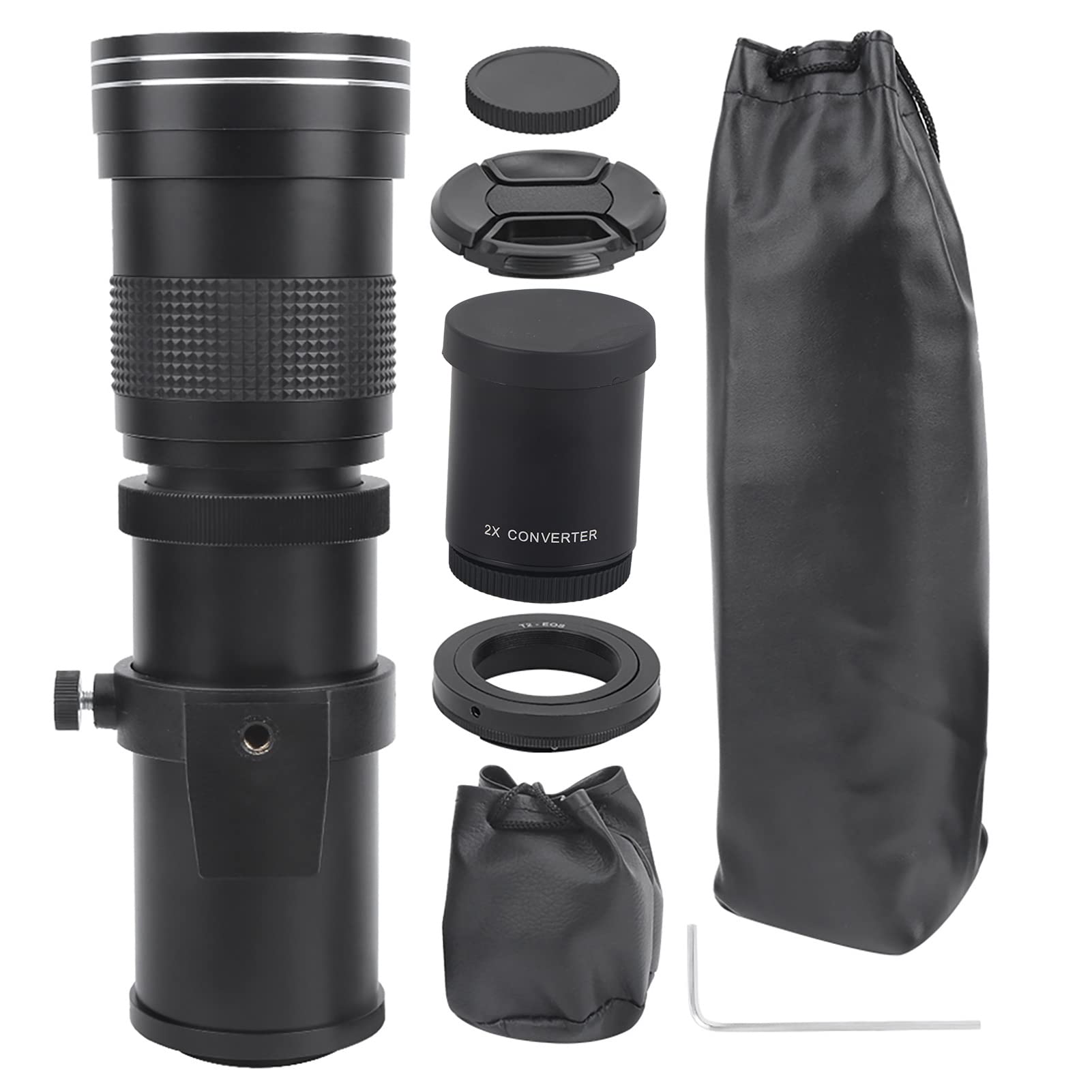 420-800mm F8.3-16 Manual Focus Zoom Telephoto Lens for Canon EF-S Mount DSLR Cameras - Black (36x11x11cm) - Perfect for Wildlife Photography, Sports Events and Long-Distance Shooting