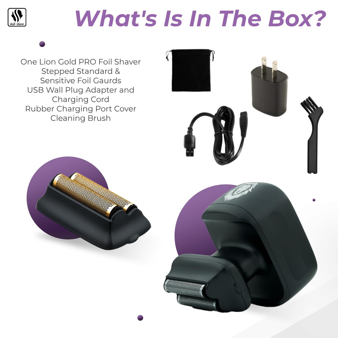 **Skull Shaver One Lion Gold PRO Men's Electric Face Shaver & Baby Beast Trimmer – Cordless Hair & Beard Grooming Kit with Precision Blades – Perfect Gift for Men – Ideal for Travel, Home, and Daily Grooming**