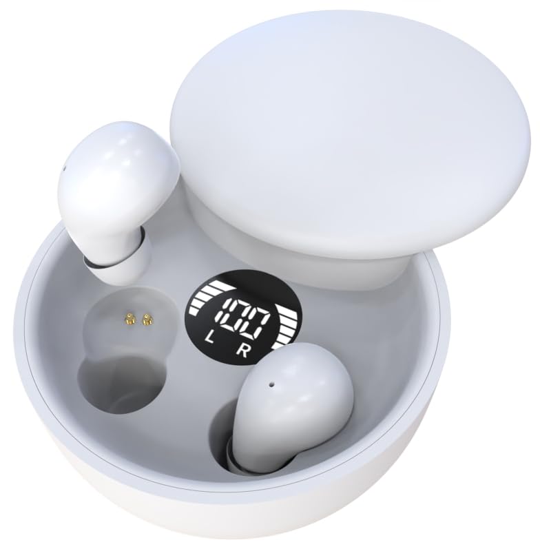 Mini Invisible Bluetooth Earbuds - Wireless Earbuds with Premium Sound, Auto Pairing & Ergonomic Design for Gym, Running & Work | Noise Cancelling Headphones
