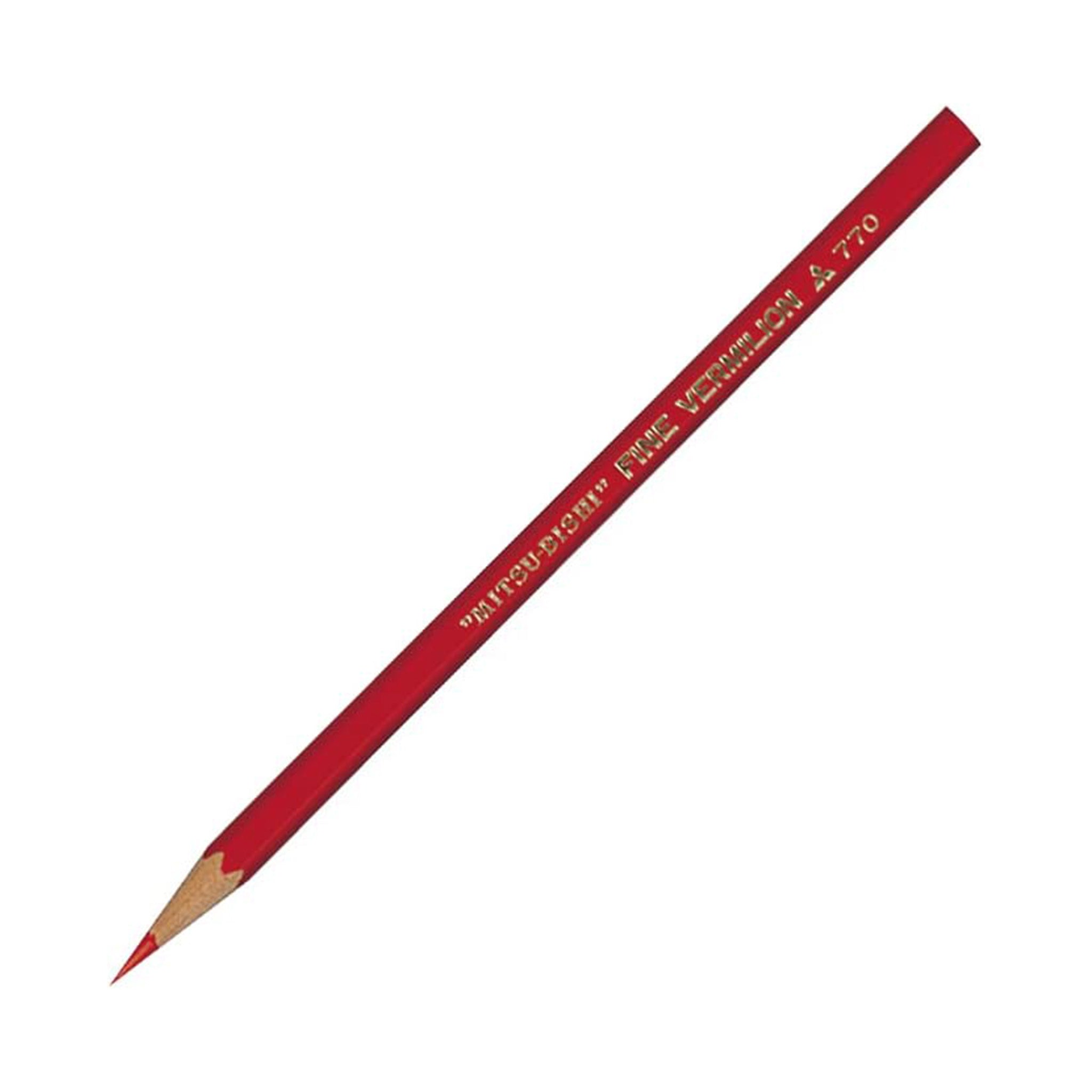 Premium 770 Vermilion Red Wooden Pencils - 1 Dozen Pack by Uni Mitsubishi | Smooth Writing for School, Office & Art Projects | Ideal for Sketching, Note-Taking & Coloring