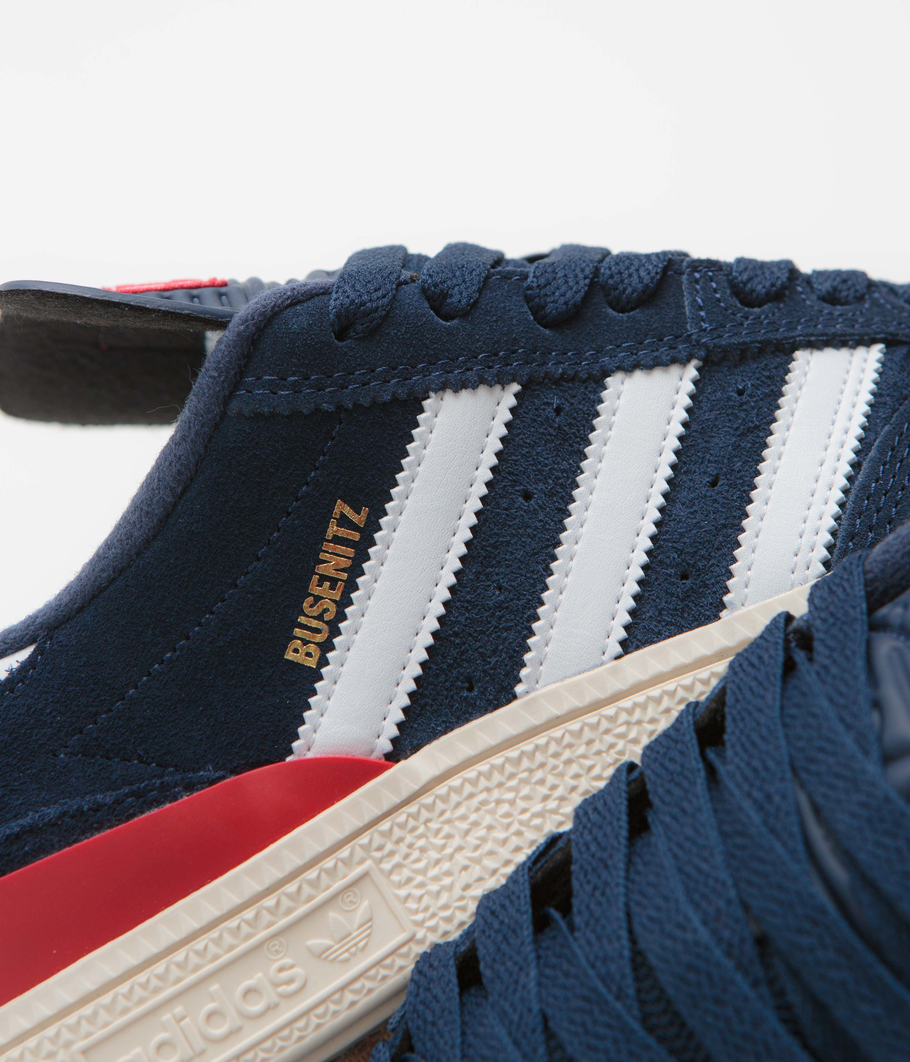 Adidas Busenitz Shoes Men's Skateboarding Sneakers - Collegiate Navy/FTWR White/Better Scarlet - Lightweight & Durable for Street Skating & Casual Wear