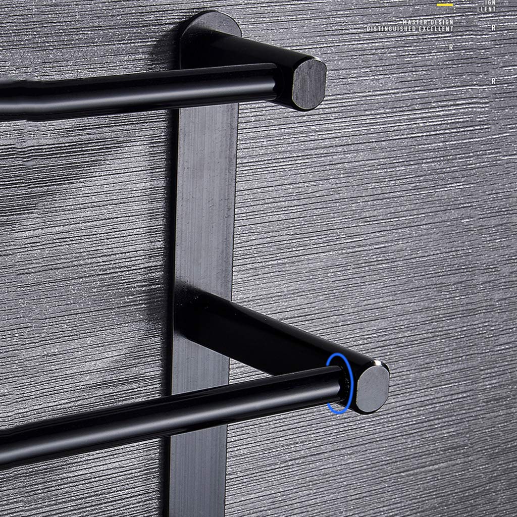 No Drill Wall Mount Double Bath Towel Rack - Brushed Nickel Finish Towel Holder Bar for Bathroom & Kitchen - Perfect for Small Spaces, Apartments, and Rental Homes