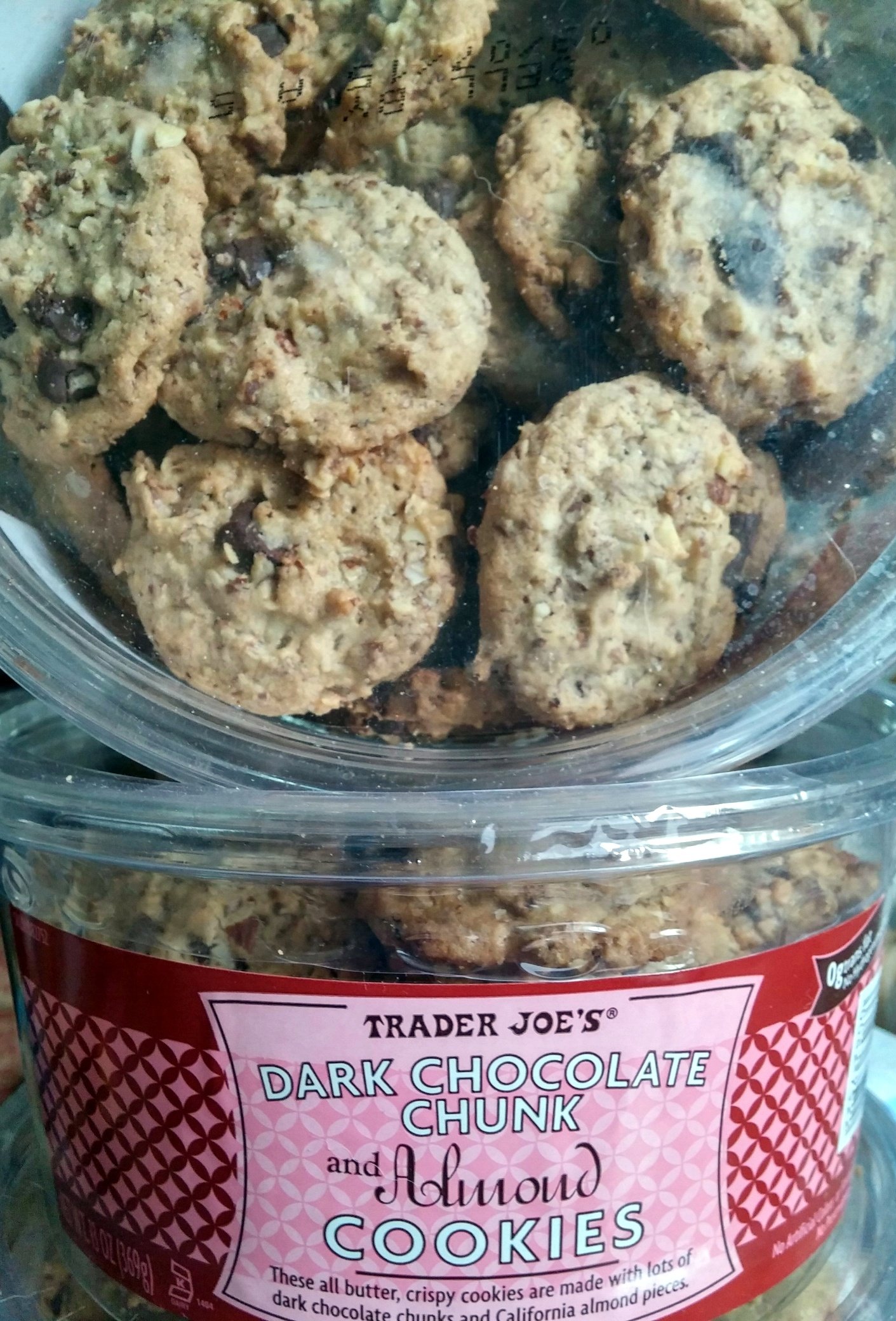 Trader Joe's Dark Chocolate Chunk & Almond Cookies - 2 Pack | Premium Gourmet Cookies for Gifting, Snacking & Dessert | Perfect for Parties, Office Treats & Holiday Gifts