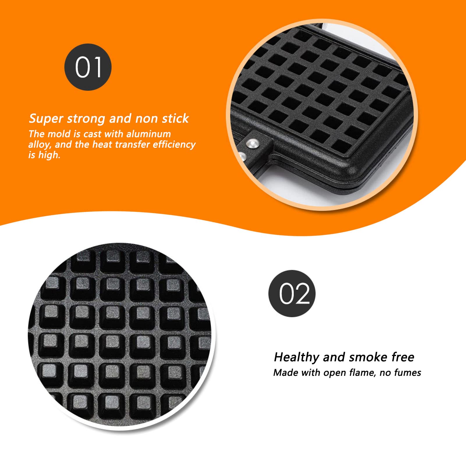 Nonstick Double-Sided Heart & Flower Waffle Maker - Perfect for Valentine's Day Breakfast, Romantic Brunch & Family Baking - Easy to Clean Baking Pan for Homemade Waffles, Pancakes & Desserts