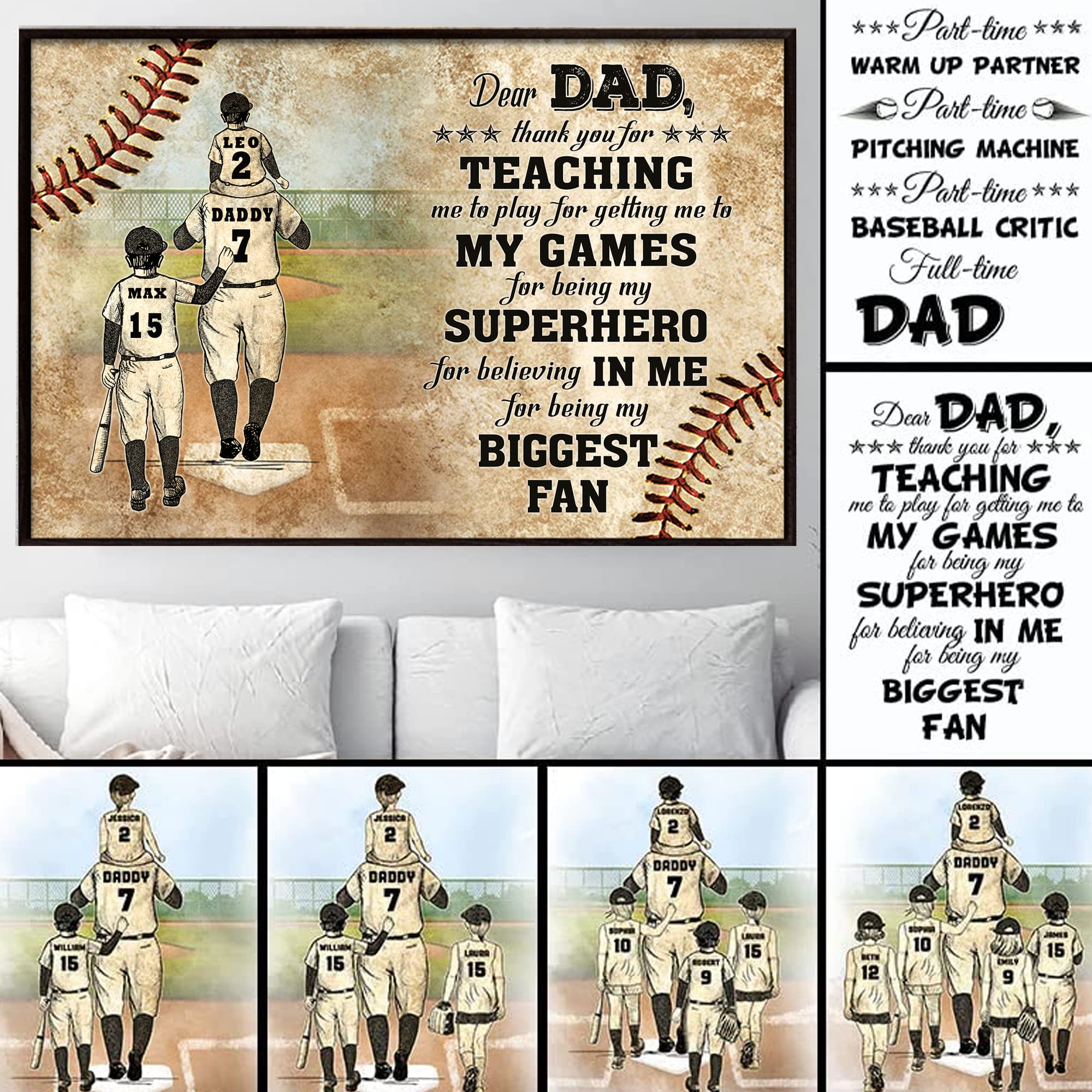 Personalized Baseball Dad Gifts - Father's Day, Birthday & Christmas Decor