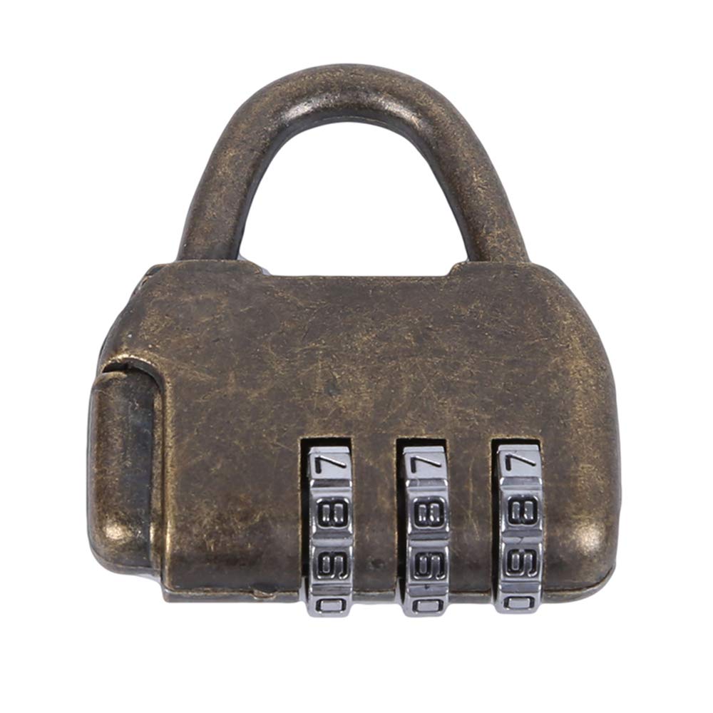 Vintage Antique Style 3 Digit Combination Padlock - Secure Jewelry Box, Cabinet & More - Decorative Password Lock for Home, Office & Travel Use