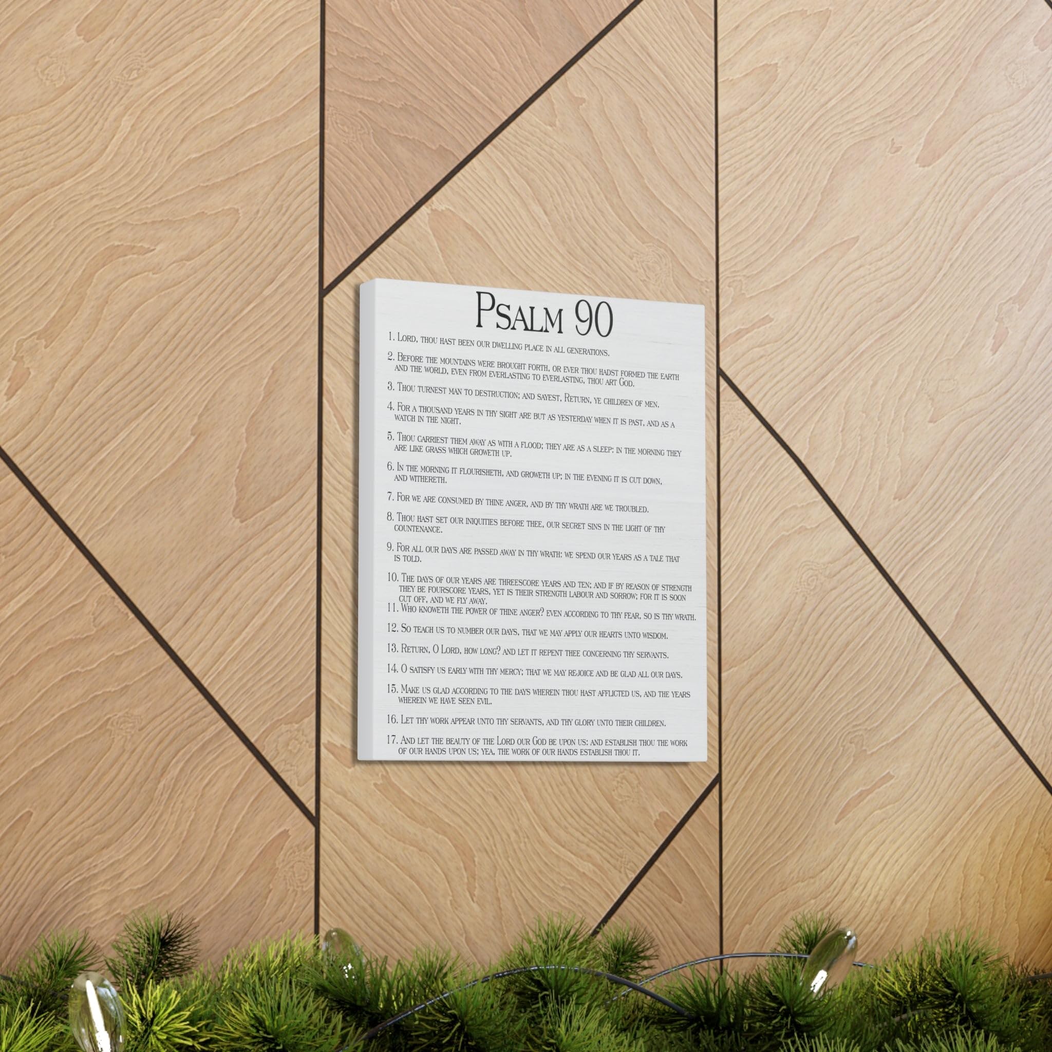 Bible Verse Canvas Wall Art - Psalm 90 'How Time Flies' Christian Scripture Print - Inspirational Religious Home Decor for Living Room, Bedroom & Church