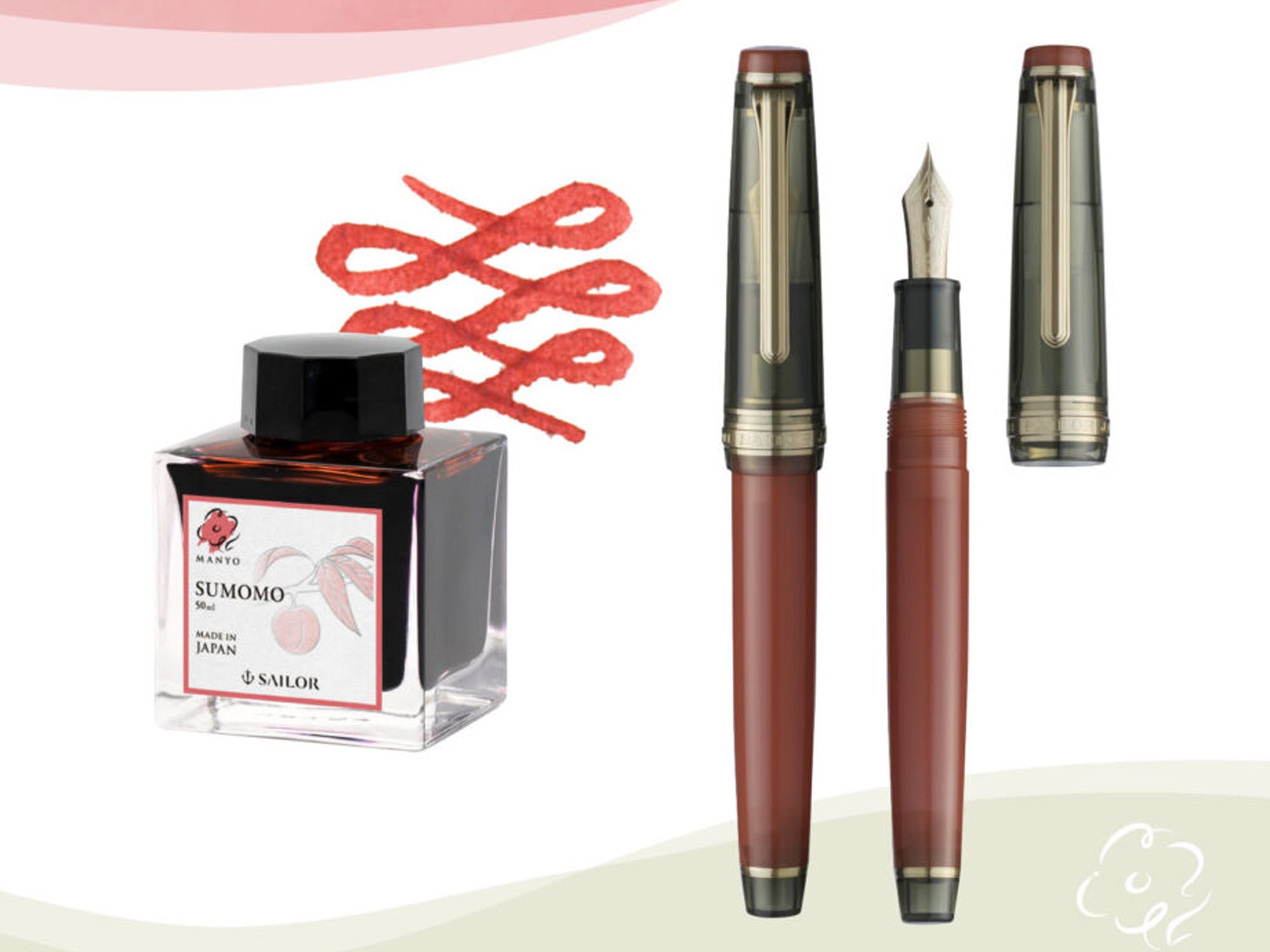 Sailor Pro Gear Slim Fountain Pen Set - Manyo 3 Gourd - Premium Japanese Writing Pen for Calligraphy, Note Taking & Gift Giving - Perfect for Professionals, Students & Collectors