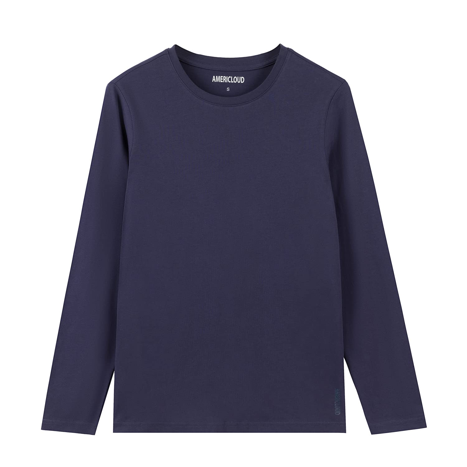 Men's Soft Cotton Long Sleeve T-Shirt - Athletic Crew Neck for Casual Wear