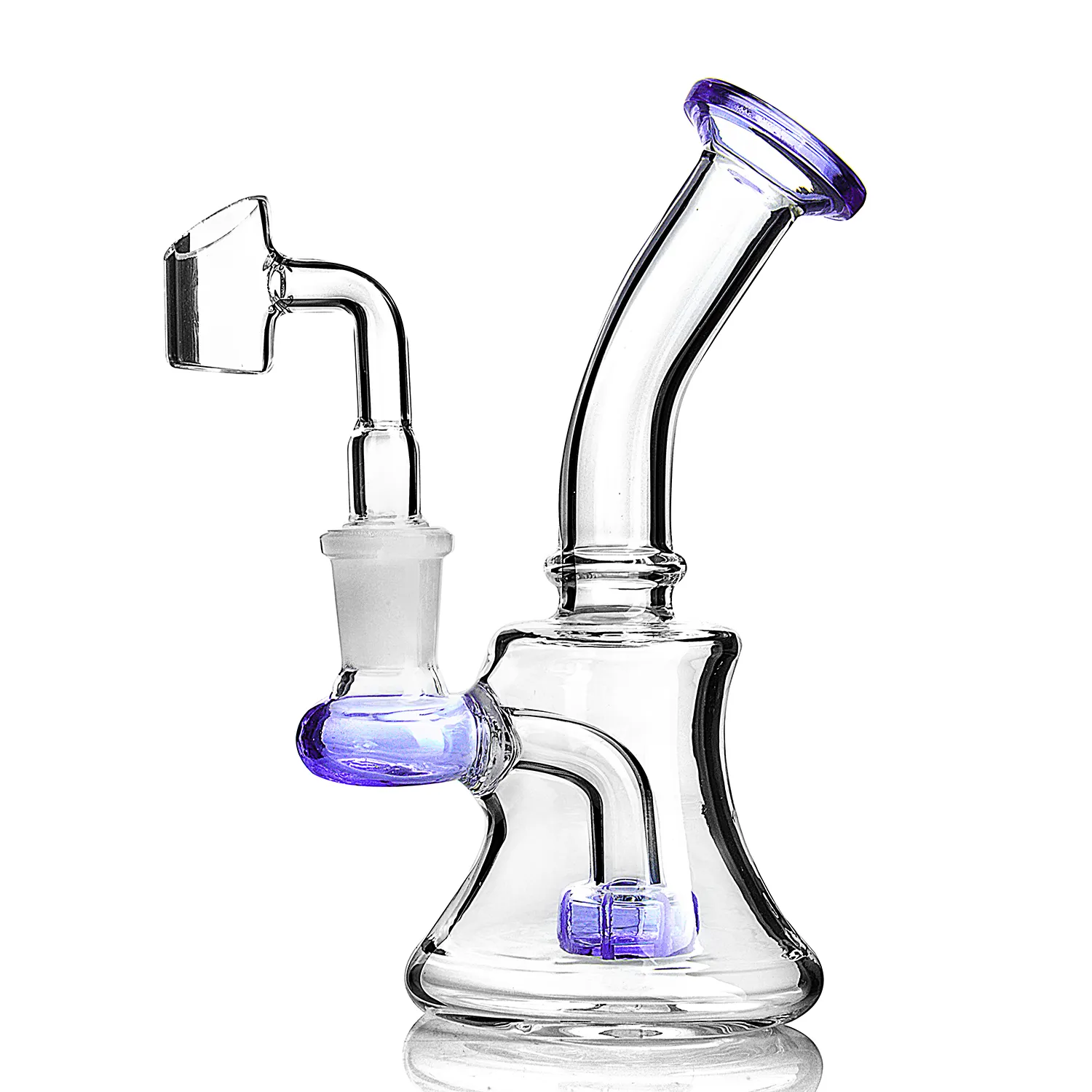 Premium Clear High Borosilicate Glass Mini Dab Rig - 14mm Bowl for Concentrates | Perfect for Home Use & Portable Dabbing Sessions