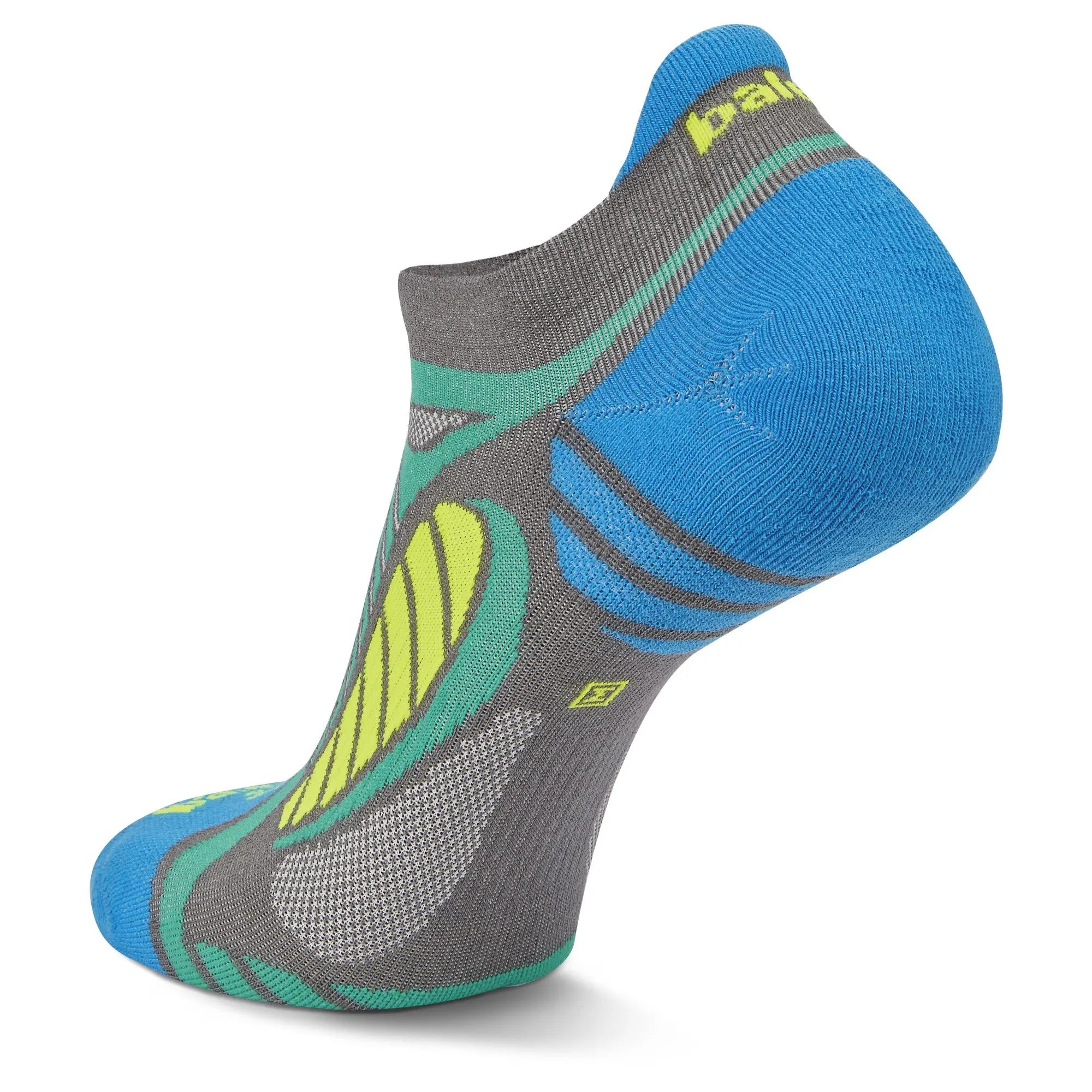 BALEGA No Show Ultra Light Running Socks - Light Grey/Bright Turquoise - Moisture Wicking & Breathable for Men & Women - Perfect for Gym, Jogging & Daily Wear