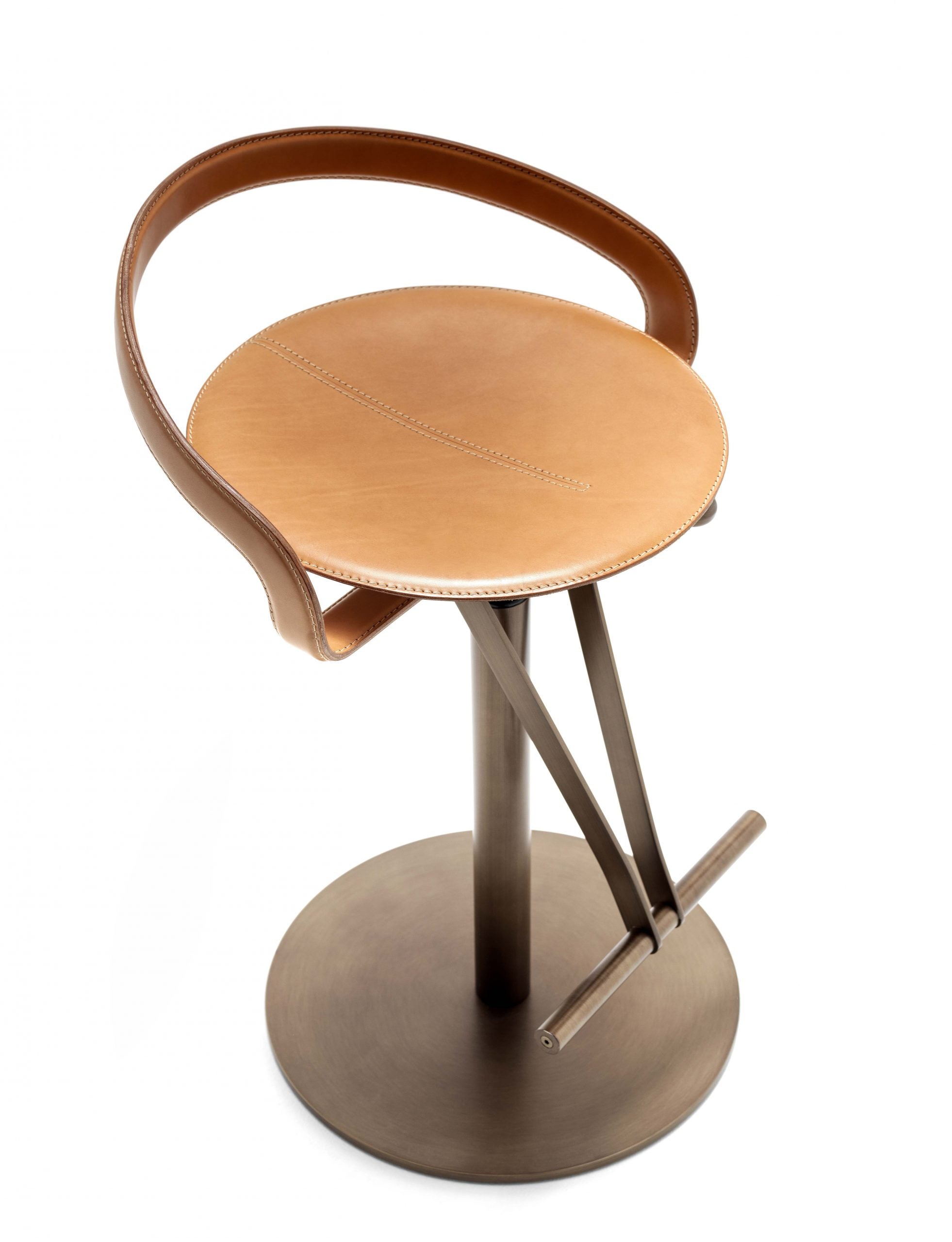 Fasem Cayman Bar BT Stool - Modern Adjustable Bar Stool with Backrest for Kitchen Island, Home Bar & Restaurant - Durable Metal Frame & Comfortable PU Seat