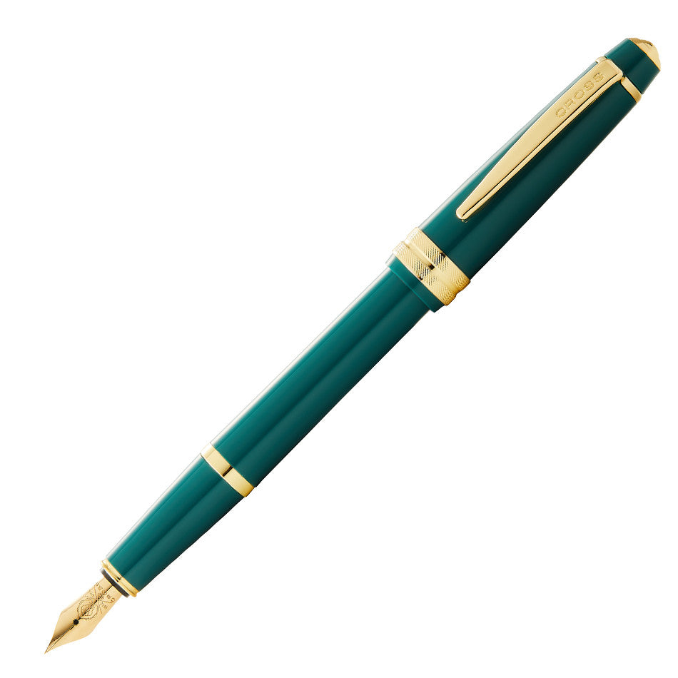 Cross Bailey Light Fountain Pen - Green with Gold Trim - Premium Writing Instrument for Calligraphy, Journaling & Office Use