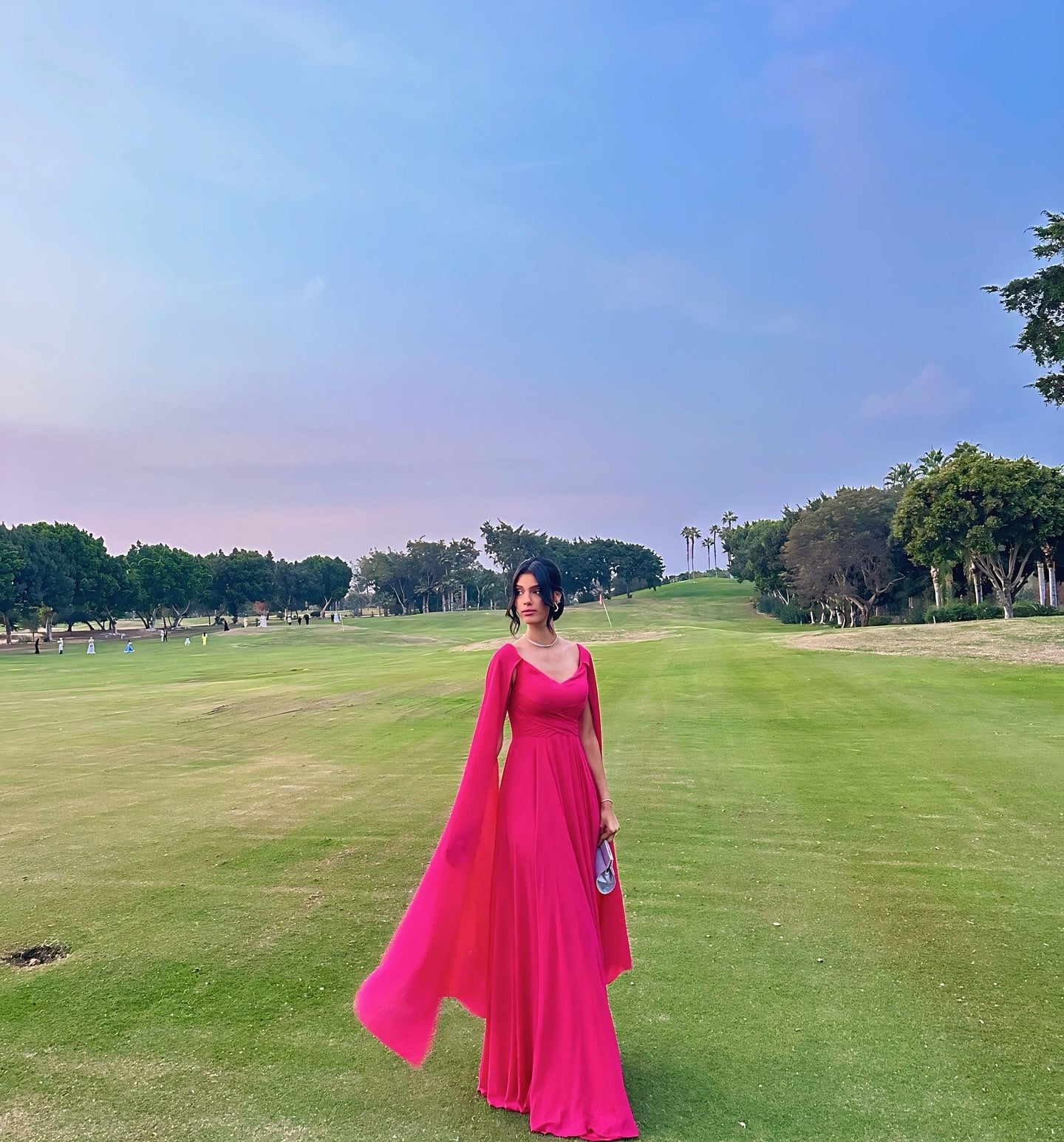 Elegant Hot Pink A-Line Chiffon Prom Dress for Wedding Guest - J6195 | Perfect for Homecoming, Formal Events & Special Occasions
