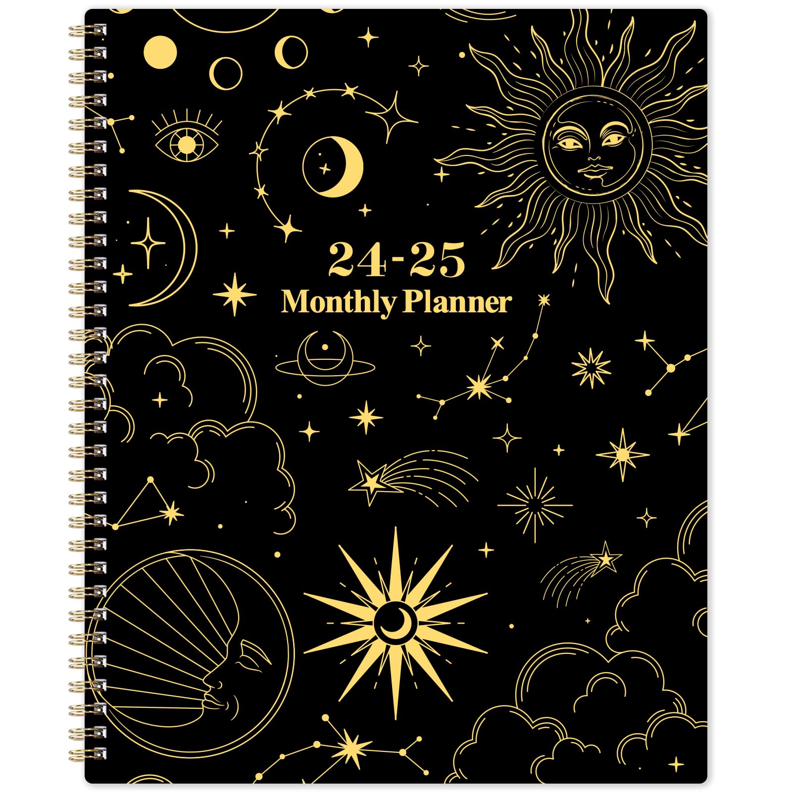 2024-2025 Monthly Planner Calendar - 2 Year Academic Planner Jan 2024-Dec 2025, 9x11 Inch Large Spiral Bound Organizer with Monthly Tabs, Inner Pocket & Twin-Wire Binding - Perfect for Work, School & Personal Planning