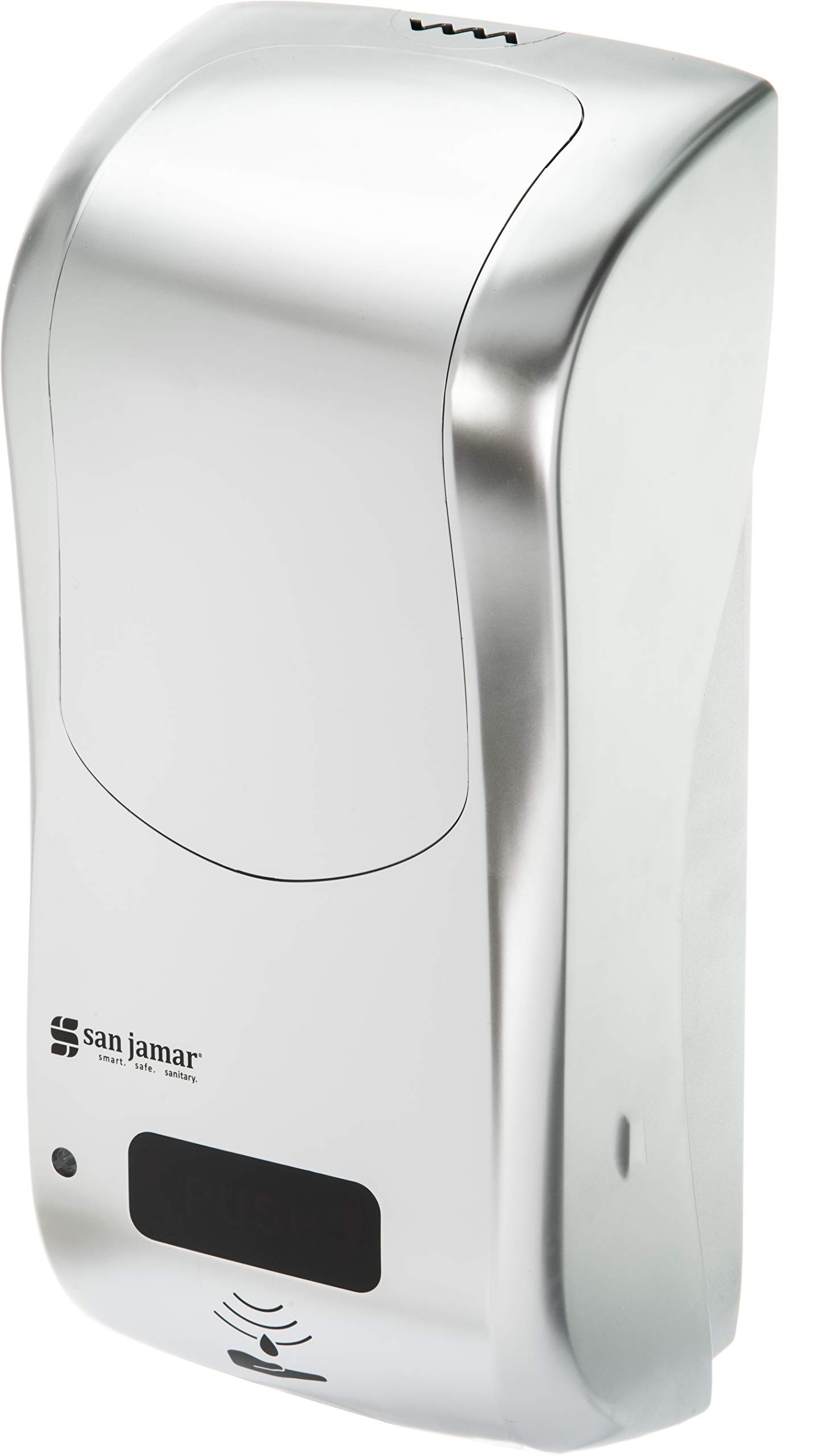 San Jamar Classic Rely Hybrid Electronic Soap Dispenser - 900ml Touchless Hand Sanitizer & Lotion Dispenser for Bathroom, Kitchen, Restaurant - Stainless Steel Look Plastic Dispenser - Ideal for Home, Office, and Commercial Use