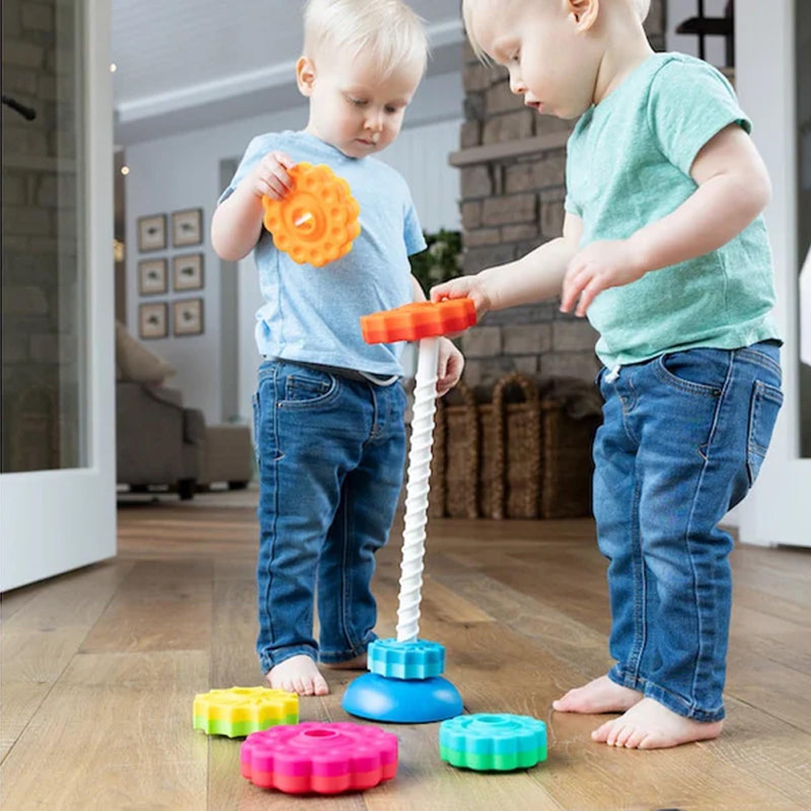 Rainbow Stacking Toys for Toddlers - Educational Spinning Stacking Tower | Montessori Sensory Learning Toy for Boys & Girls | Perfect for Early Childhood Development & Playtime Fun