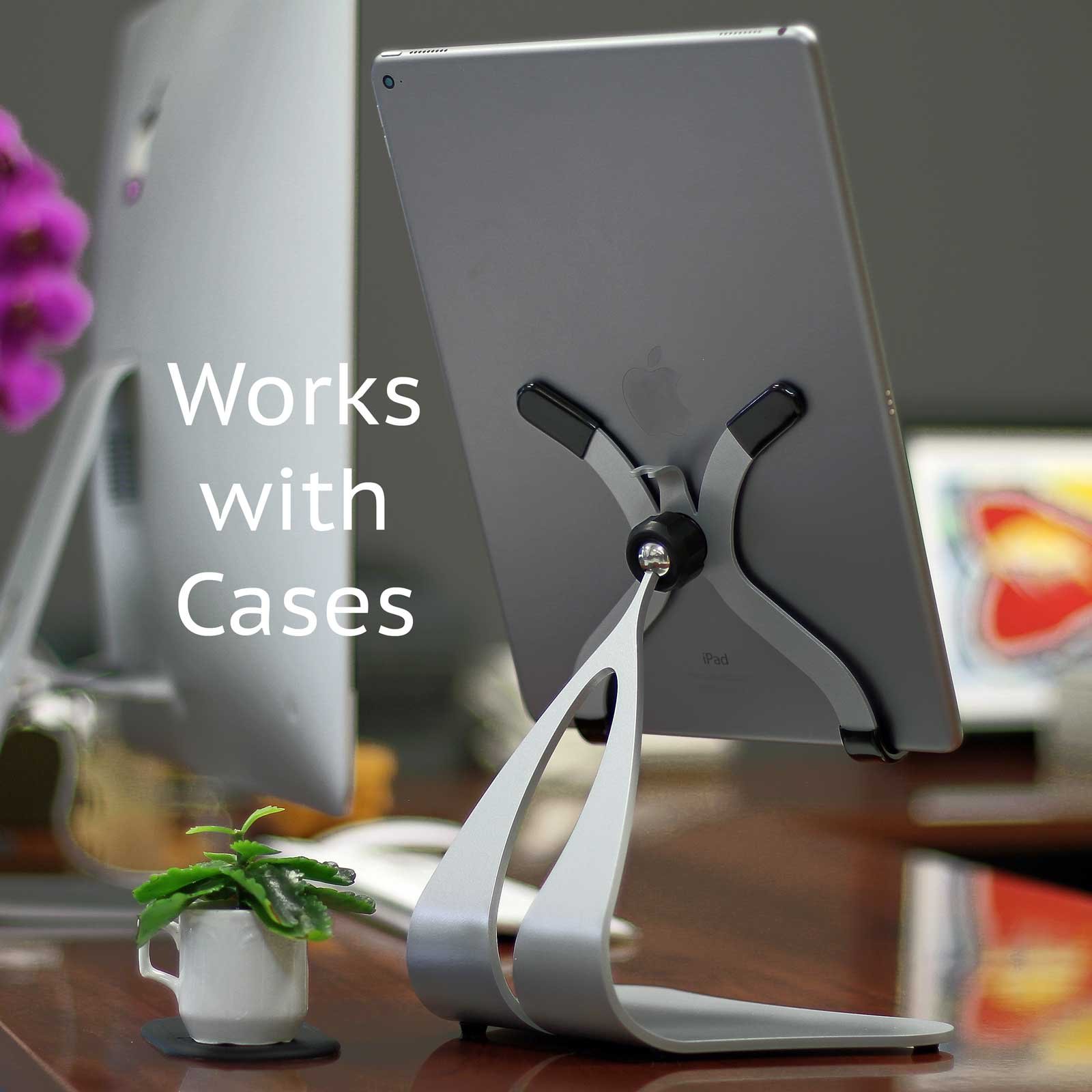 Thought Out Stabile Pro Pivoting iPad Stand - Adjustable White Tablet Holder for Apple iPad (1st-10th Gen) - Premium USA-Made - Perfect for Work, Study & Home Entertainment