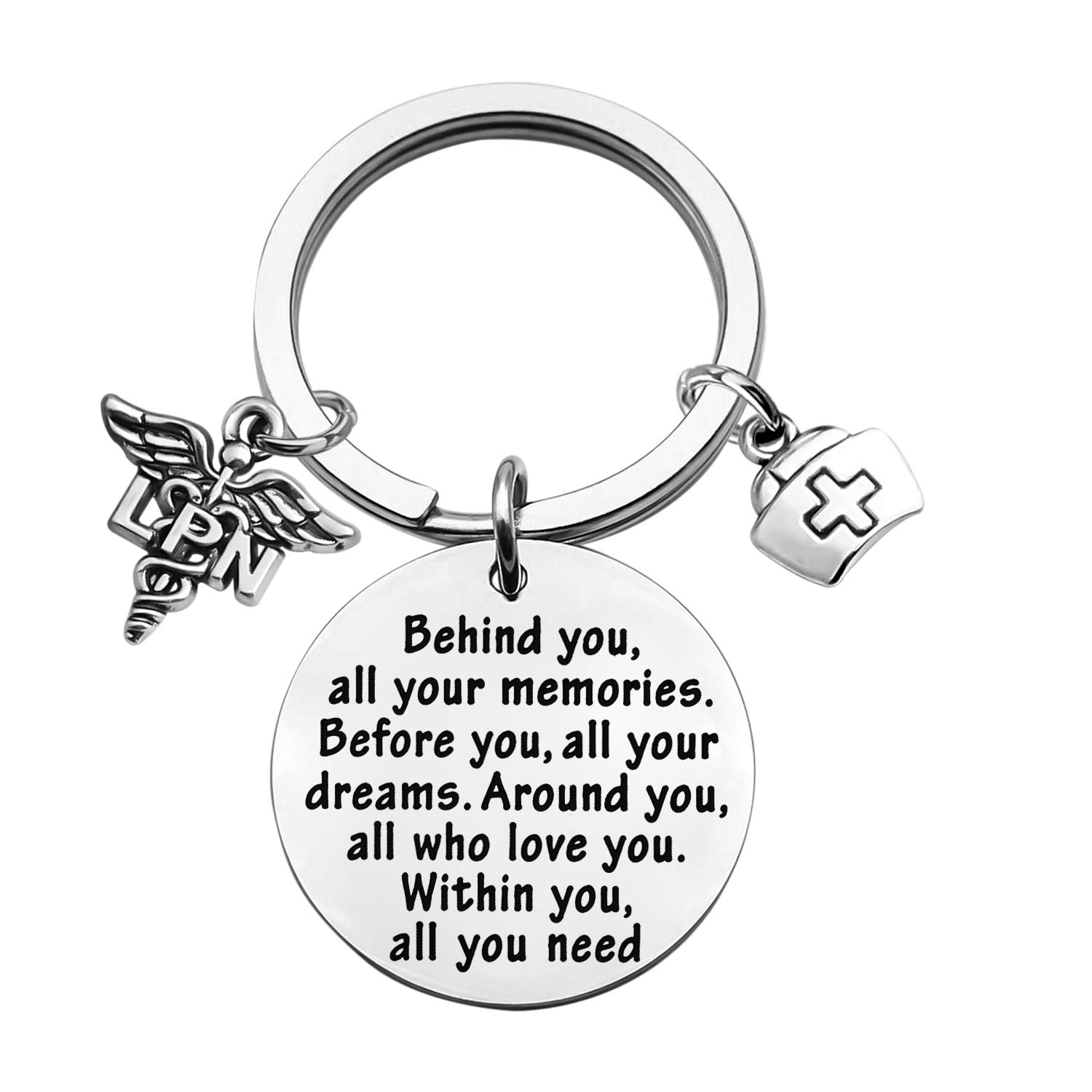 FEELMEM LPN Graduation Gift - Engraved Keychain for Licensed Practical Nurses | Thoughtful Nursing School Gift for Graduation, Appreciation & Memories | Perfect for Clinicals, Work Badge & Daily Inspiration