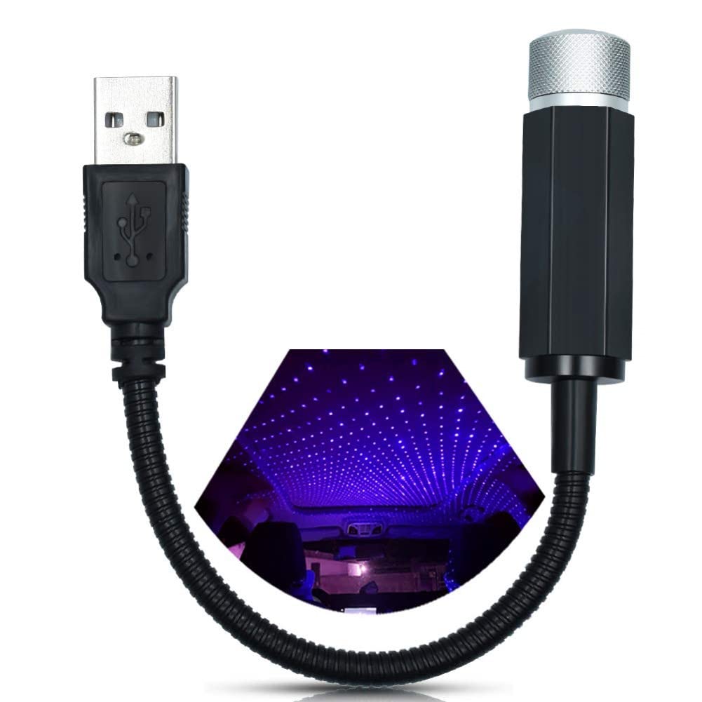 LED Car Roof Star Light - USB Adjustable Multi-Effect Night Light for Home & Ceiling Decor (Blue) - Romantic Mood Lighting
