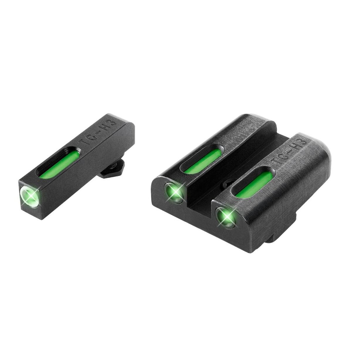 TFX Tritium & Fiber-Optic Handgun Sights - Green Glow for Glock 20,21,25,29,30,31,32,37,40,41 - High Visibility Day & Night Sights for Pistols - Perfect for Tactical Shooting, Home Defense & Low Light Conditions