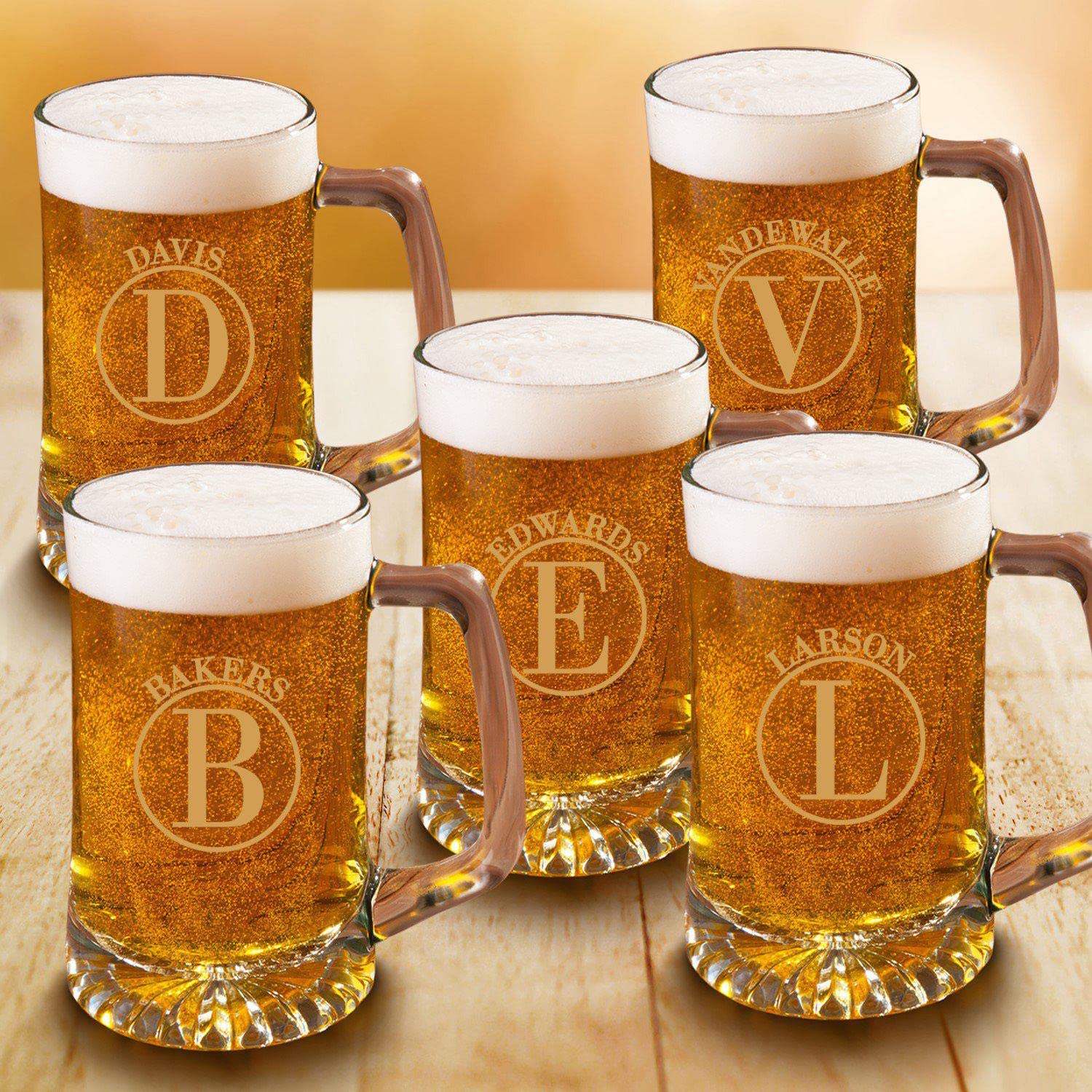 Personalized Groomsmen Gifts Set of 5 - 25oz Engraved Beer Mugs for Wedding Party - Unique Best Man & Groomsmen Proposal Gift Ideas - Perfect for Bachelor Parties, Weddings & Anniversary Celebrations
