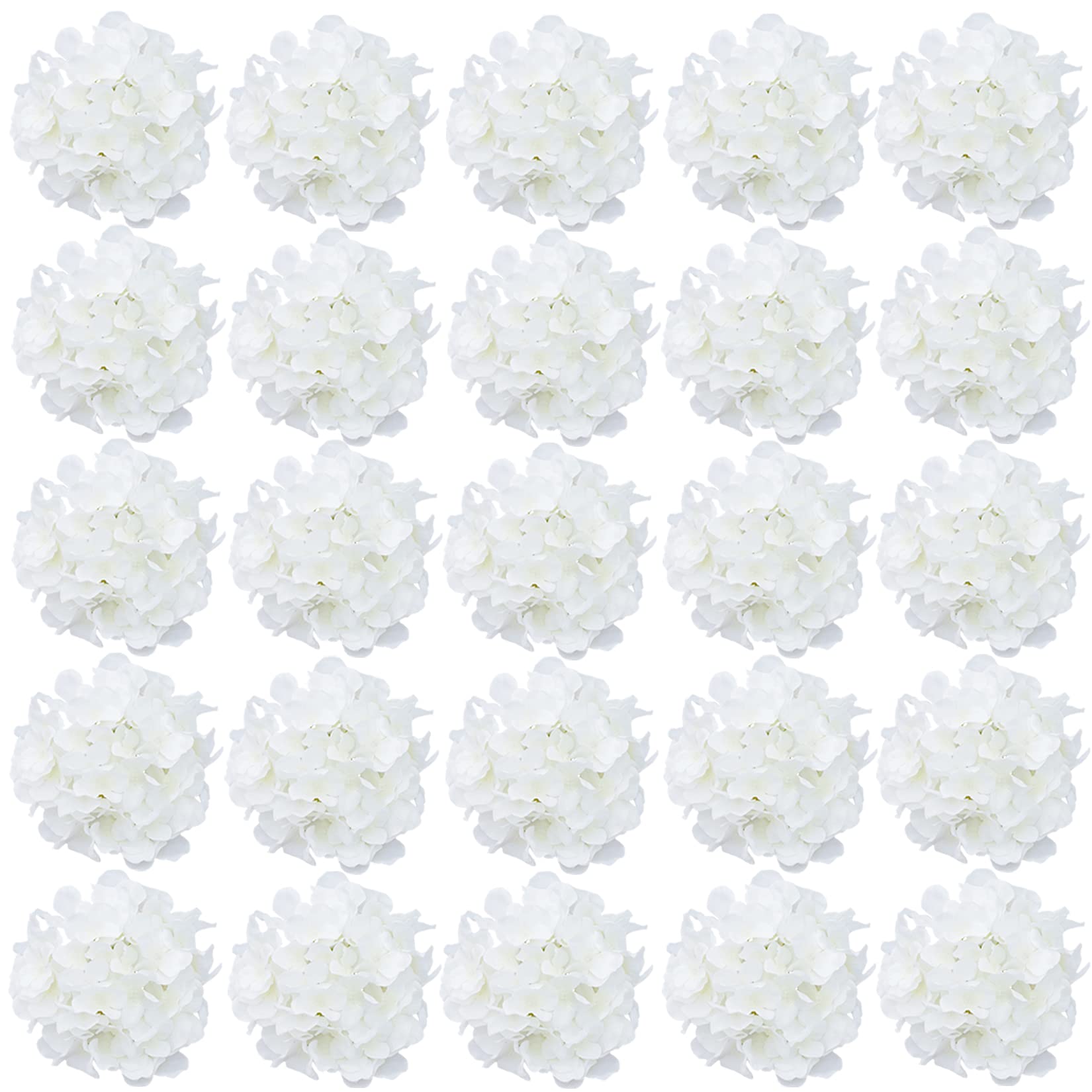 FagusHome 30 Pcs Silk Hydrangea Artificial Flowers - Realistic Fake Hydrangea Bouquet with Stems for Wedding Centerpieces, Home Decor, Party Arrangements (Pure White) - Perfect for Tablescapes, Bridal Showers & DIY Floral Projects