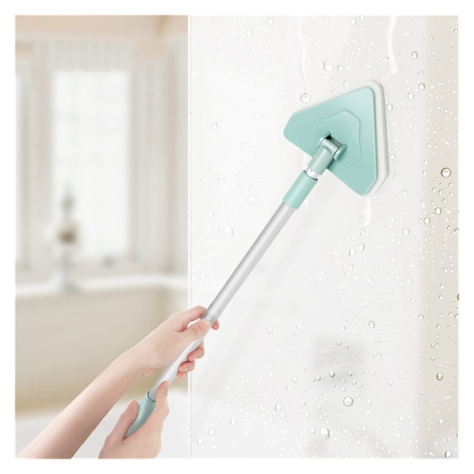 3-in-1 Flat Mop with Flexible Triangle Pads - Long Handle Floor Cleaning Brush for Kitchen, Bathroom, Tile, Wall & Windows - Perfect for Hardwood, Laminate & Glass Surface Cleaning
