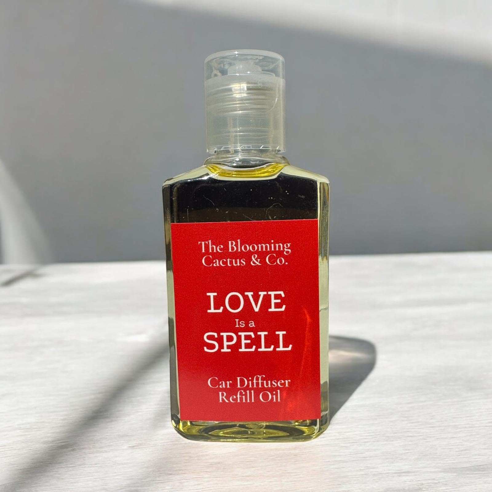 Blooming Cactus & Co. Car Diffuser with Refill - Long Lasting Phthalate-Free Air Freshener Hanging for Vehicles | Love Spell Scent | Perfect for Road Trips, Commuting & Office Use