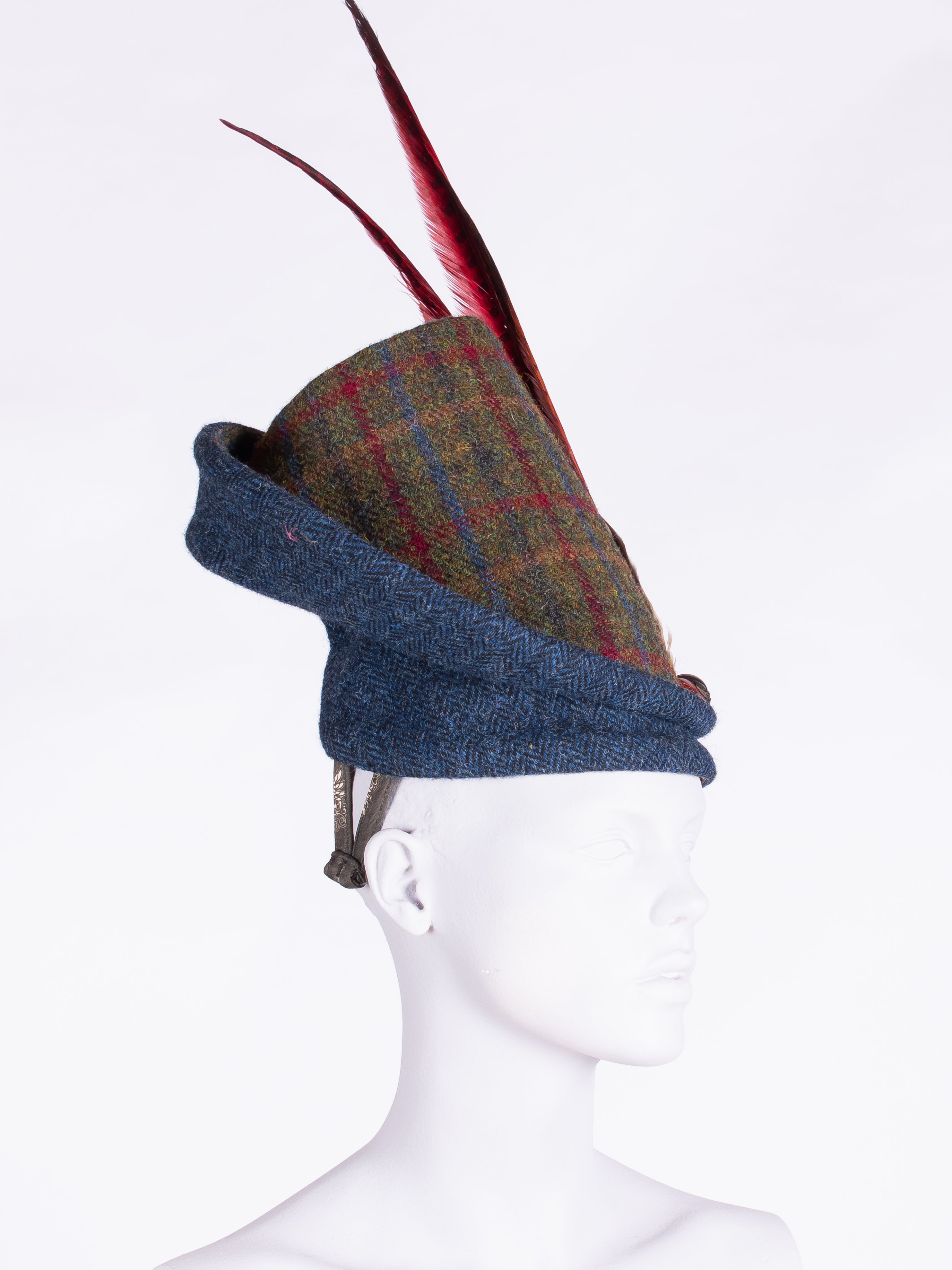 Highland Duchess Women's Navy Blue & Green Tartan Plaid Scarf - Soft Wool Blend Wrap for Fall & Winter Fashion, Outdoor Activities, and Holiday Gifts