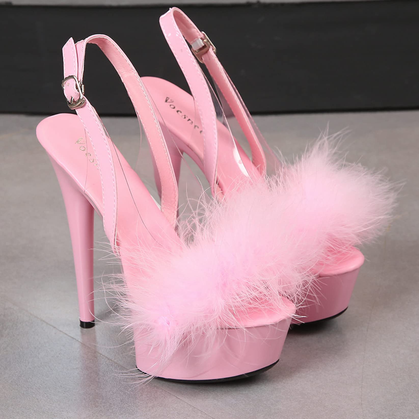 Elegant Women's Heeled Sandals - Slip-On Backless Pumps with Chunky High Heels & Platform for Prom, Party & Dressy Occasions