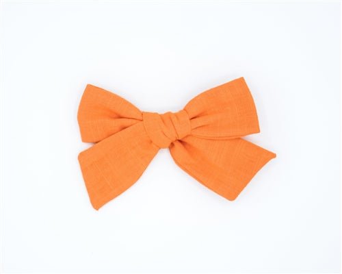 Elegant Classic Linen Hair Bow for Women & Girls - Ginger Color Hair Accessory for Weddings, Parties & Everyday Style