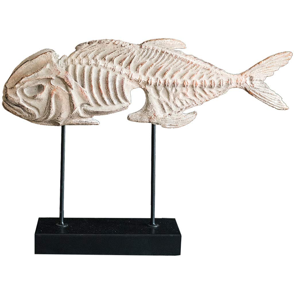 TOMYEUS European Style Fossil Marine Fish Bone Sculpture - Creative Simulation Statue for Home Decoration, Bookshelf Display & Office Decor | Unique Gift Idea for Marine Lovers