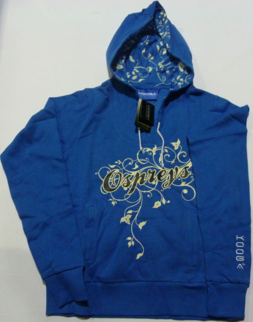 Kooga Ospreys Ladies Supporters Script Rugby Hoody - Blue | Women's Rugby Fan Hoodie for Match Day & Casual Wear