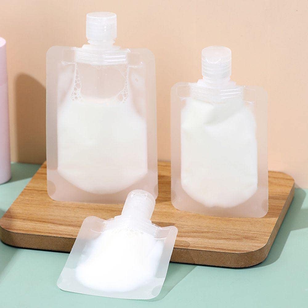 SANPEXA 30ml/50ml/100ml Leakproof Travel Cosmetic Bottles - Refillable Squeeze Pouches for Shampoo, Lotion & Toiletries | Foldable Stand-Up Spout Bags | Perfect for Air Travel, Gym & Camping Essentials