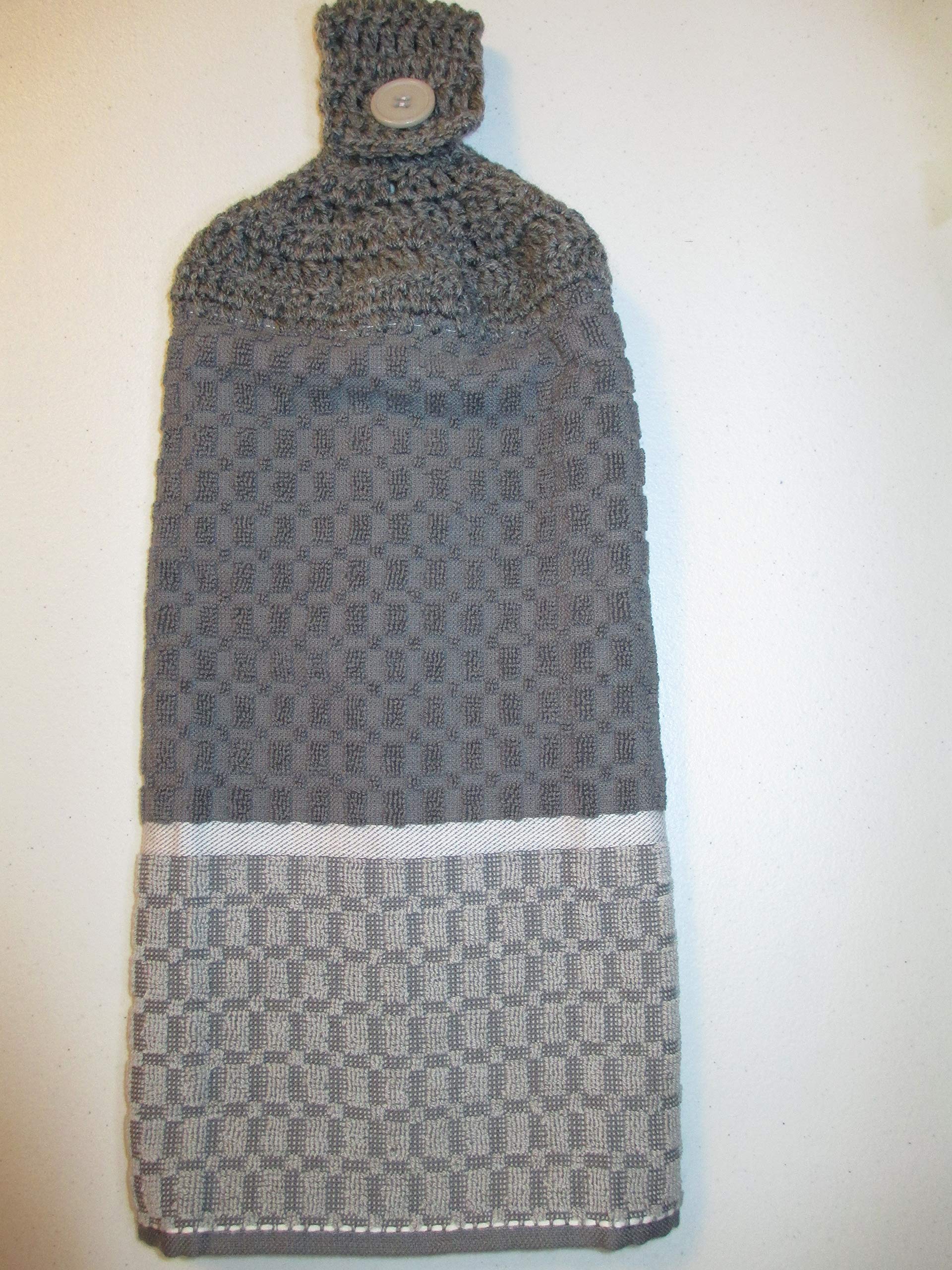 Handmade Crochet Kitchen Towel Set - Shades of Grey with Heather Yarn | Absorbent & Durable Dish Towels for Cooking, Baking & Kitchen Decor