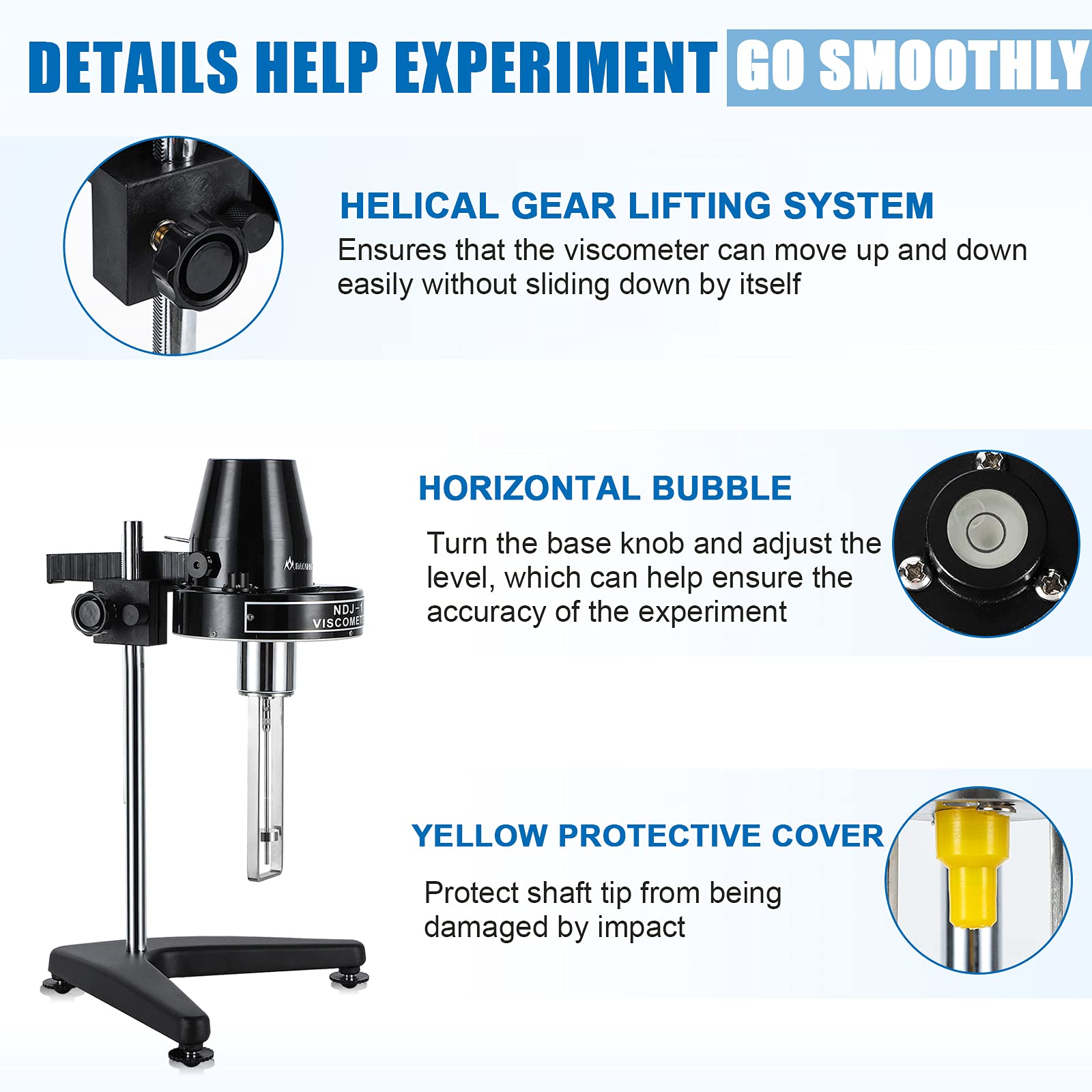 BAOSHISHAN NDJ-1 Rotary Viscometer - Digital Viscosity Tester for Newtonian Liquids (10-100,000mPa·s) | Lab & Industrial Fluid Viscosity Measurement for Paints, Oils, Cosmetics & Chemical Solutions