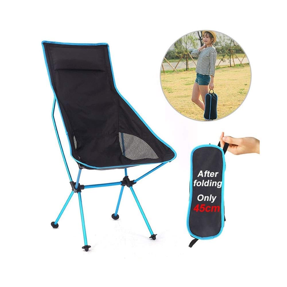 Ultralight Portable Folding Camping Chair - Oxford Cloth Outdoor Chair with Extended Seat for Fishing, Picnic, BBQ & Beach | Perfect for Camping Trips, Backyard Relaxing & Outdoor Adventures (Orange)