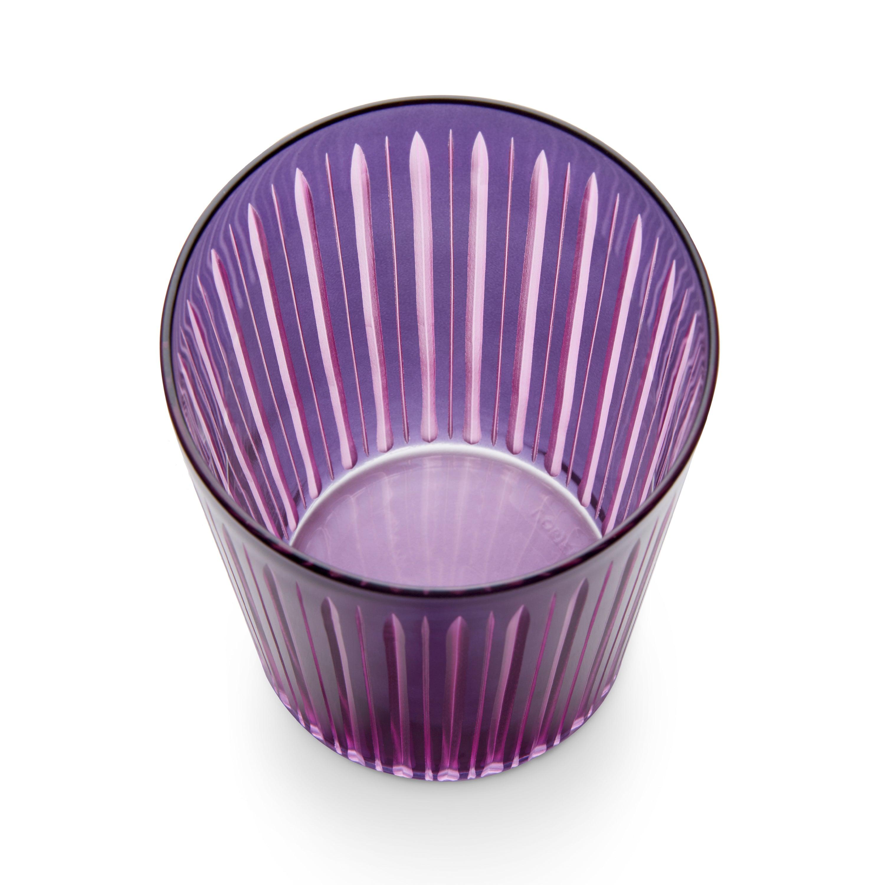 Prism Highball Glasses - Set of 4 Purple Crystal Drinking Glasses for Cocktails, Whiskey & Iced Beverages | Elegant Barware for Home Entertaining & Parties